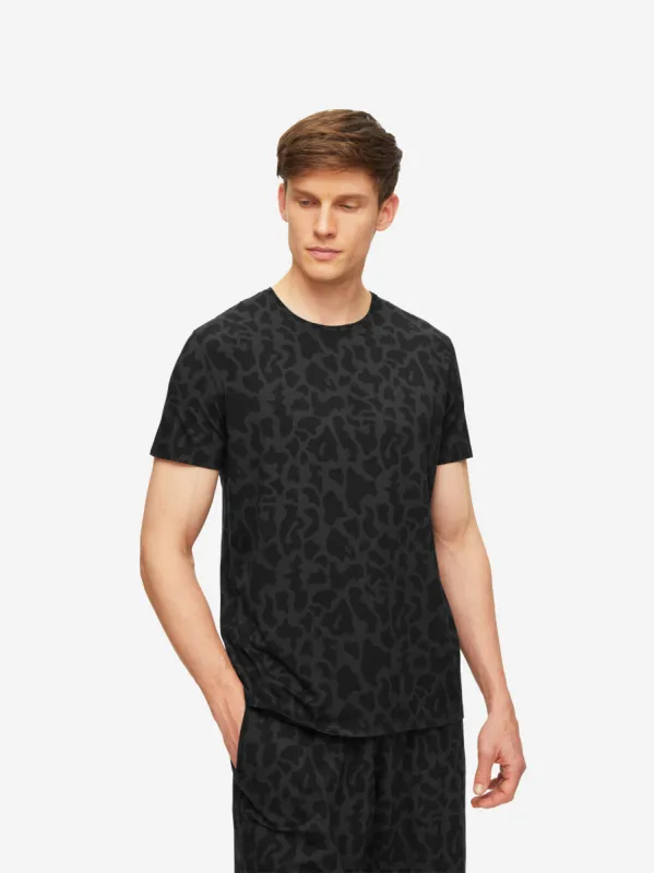 Men's T-Shirt London 7 Micro Modal Stretch Black sold by Derek Rose