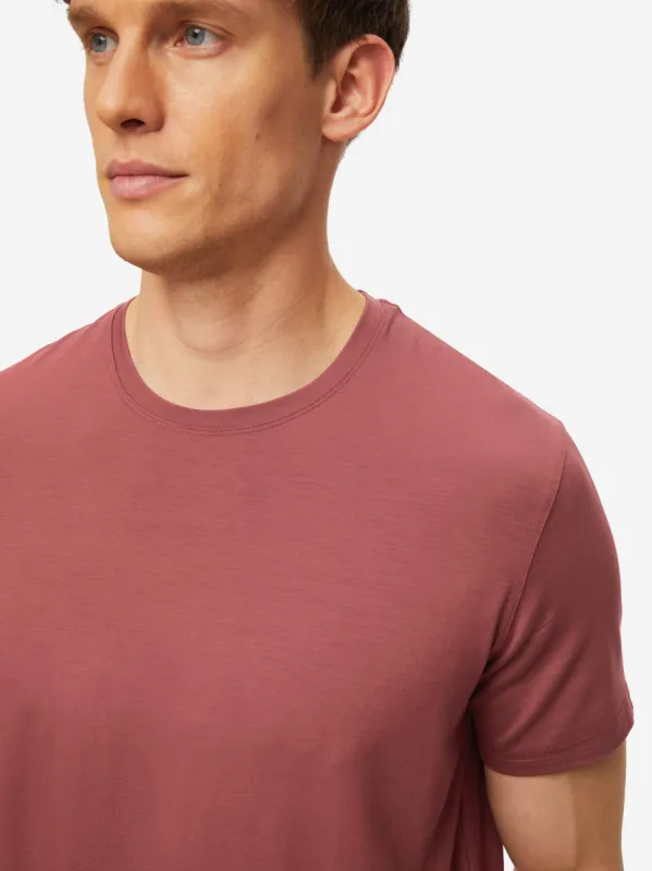 Men's T-Shirt Basel Micro Modal Stretch Brown sold by Derek Rose