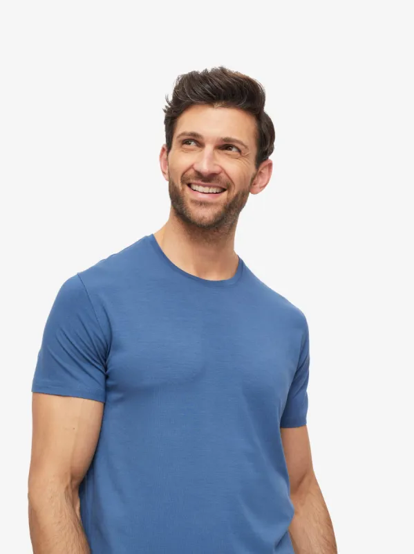 Men's T-Shirt Basel Micro Modal Stretch Storm Blue sold by Derek Rose