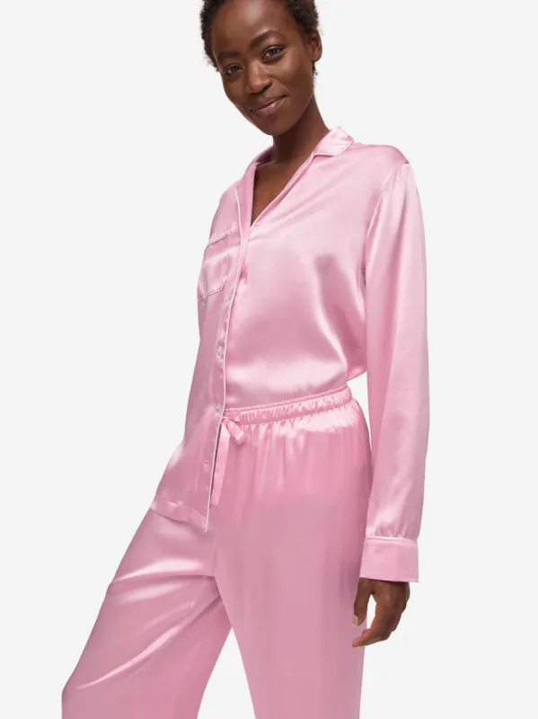 Women's Pyjamas Bailey 2 Silk Satin Pink sold by Derek Rose