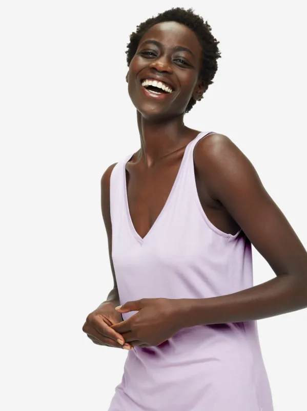 Women's Short Vest Pyjamas Lara Micro Modal Stretch Lilac sold by Derek Rose