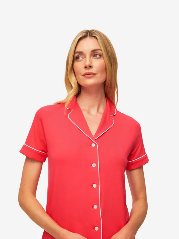 Women's Short Pyjamas Lara Micro Modal Stretch Watermelon Pink sold by Derek Rose