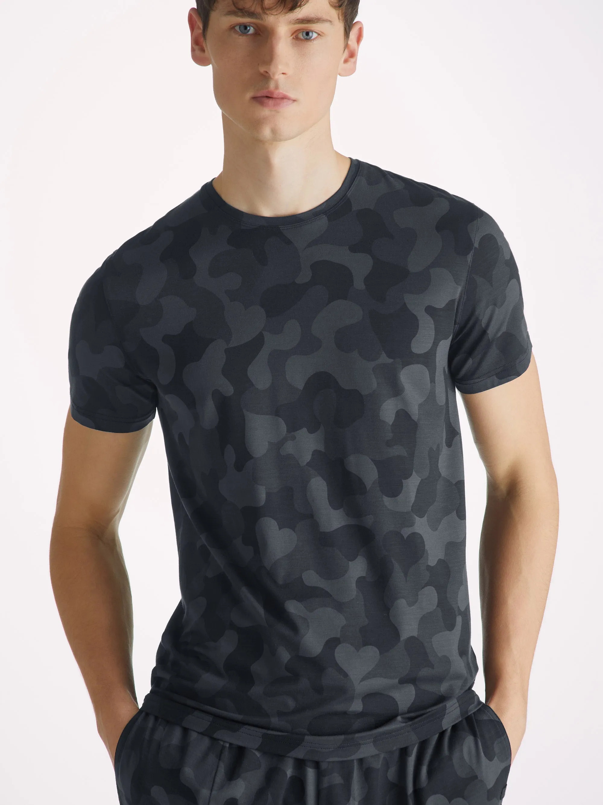 Men's T-Shirt London 11 Micro Modal Black sold by Derek Rose