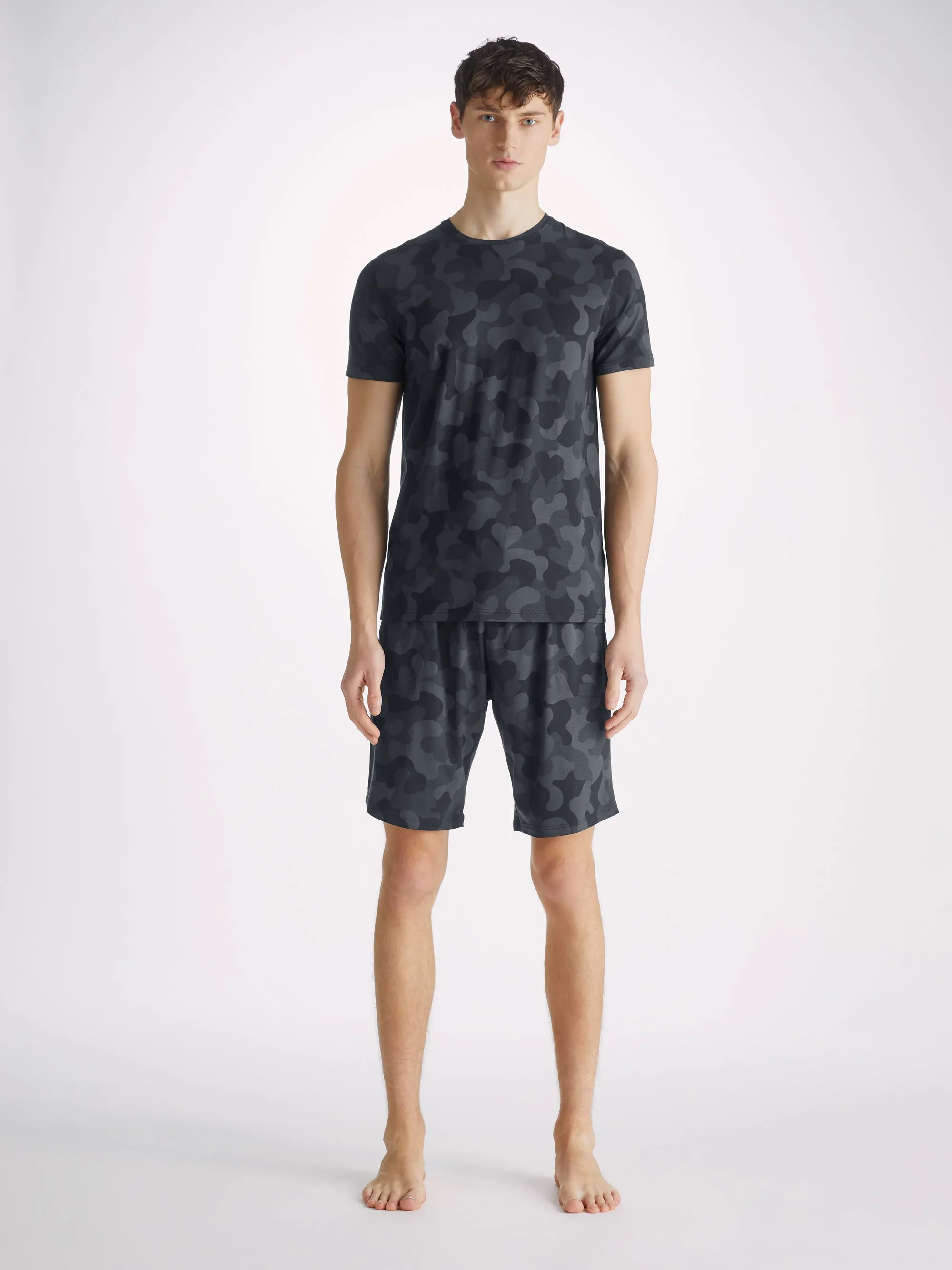 Men's T-Shirt London 11 Micro Modal Black sold by Derek Rose product image thumbnail 3