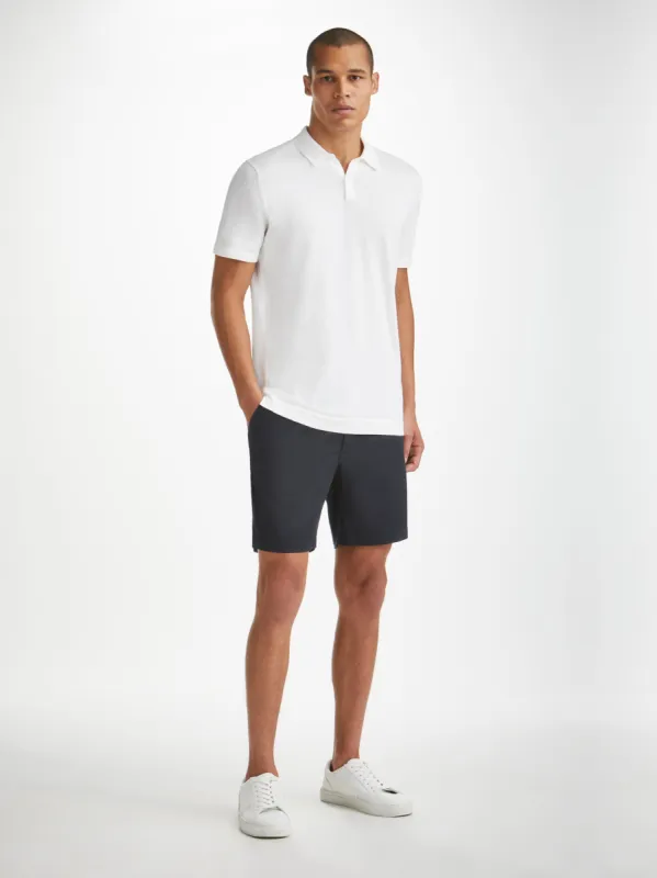 Men's Shorts Harris Lyocell Cotton Navy sold by Derek Rose