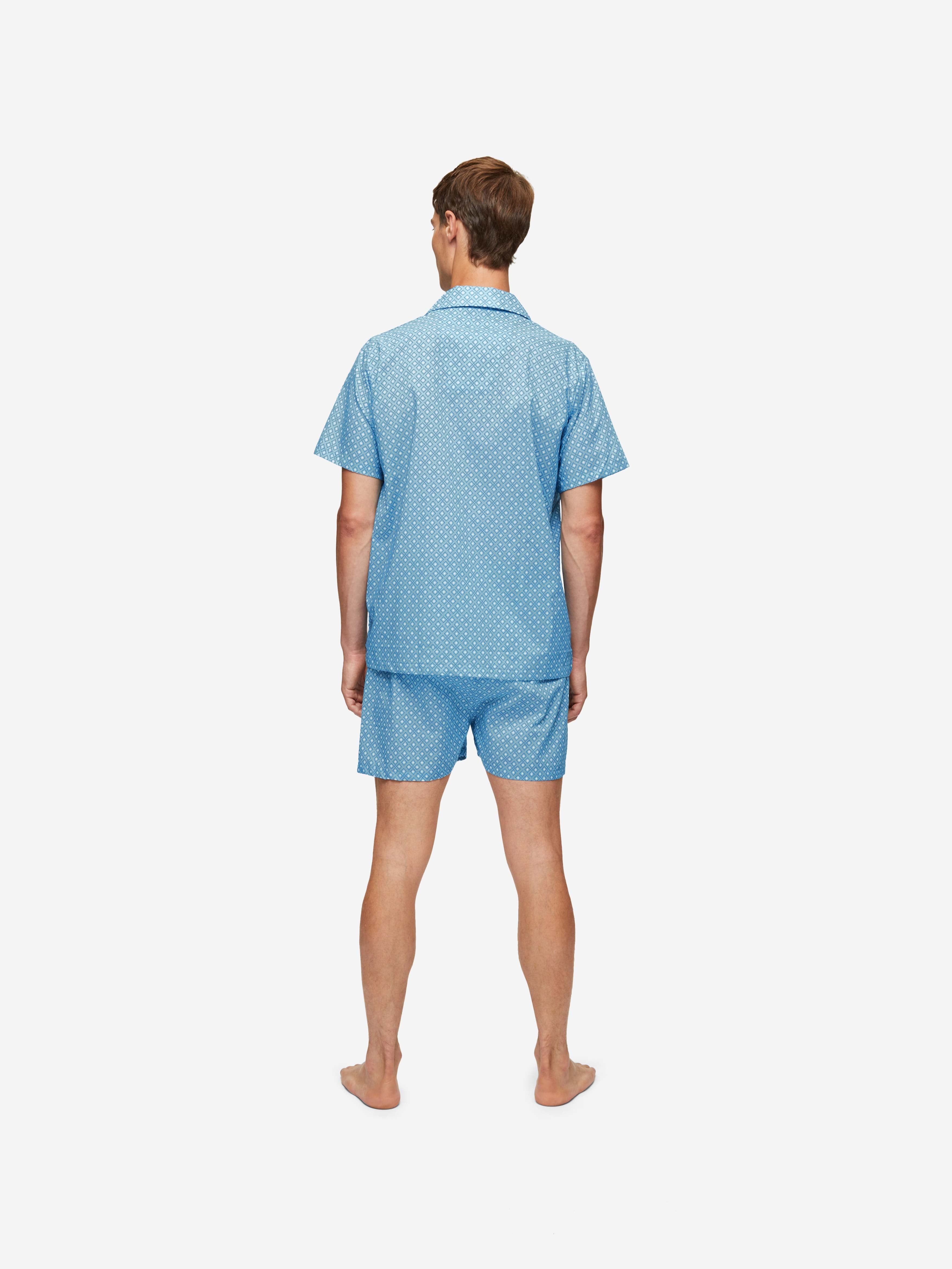Men's Short Pyjamas Ledbury 56 Cotton Batiste Blue sold by Derek Rose product image thumbnail 4