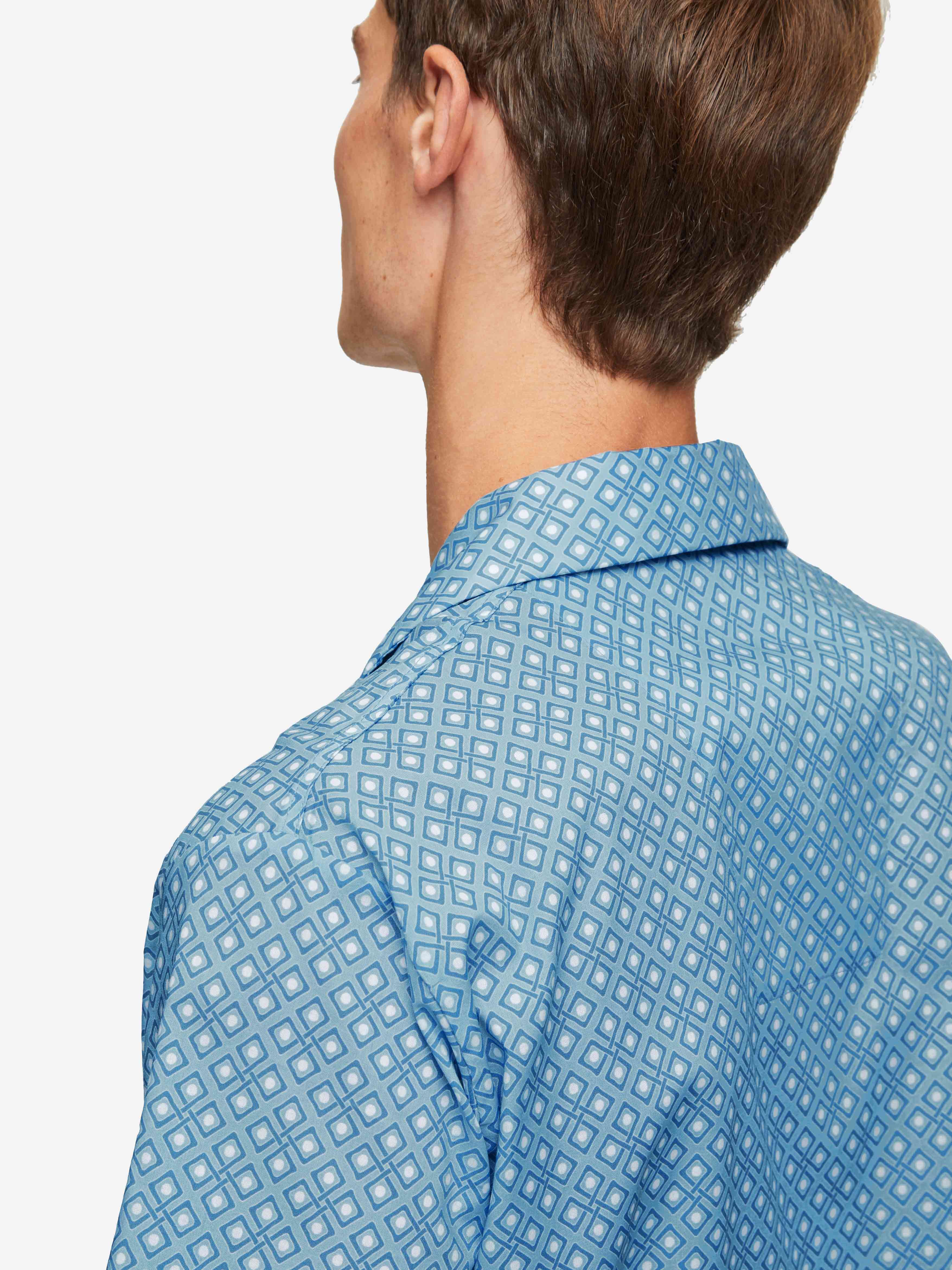 Men's Short Pyjamas Ledbury 56 Cotton Batiste Blue sold by Derek Rose product image thumbnail 6