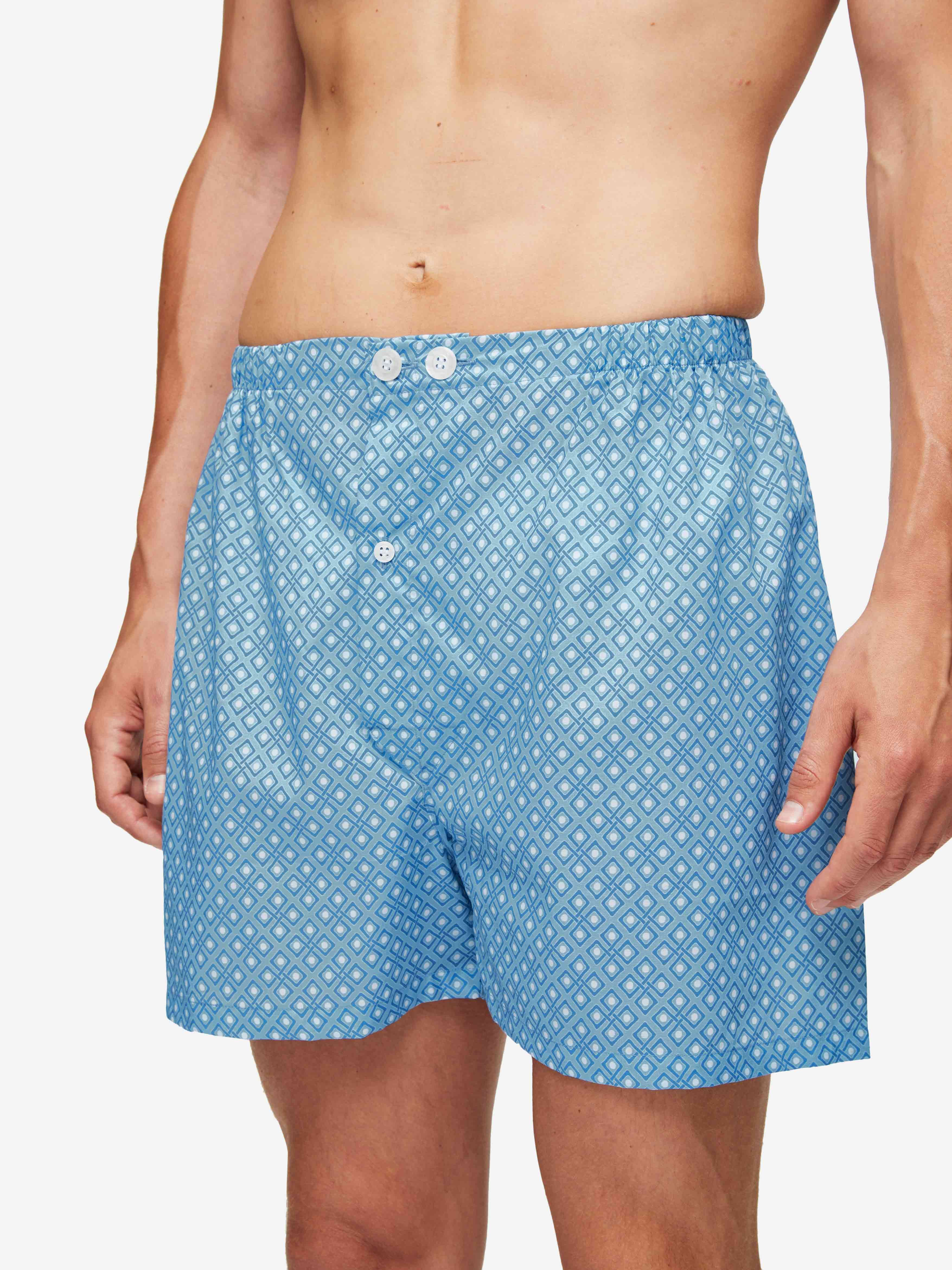Men's Short Pyjamas Ledbury 56 Cotton Batiste Blue sold by Derek Rose product image thumbnail 7