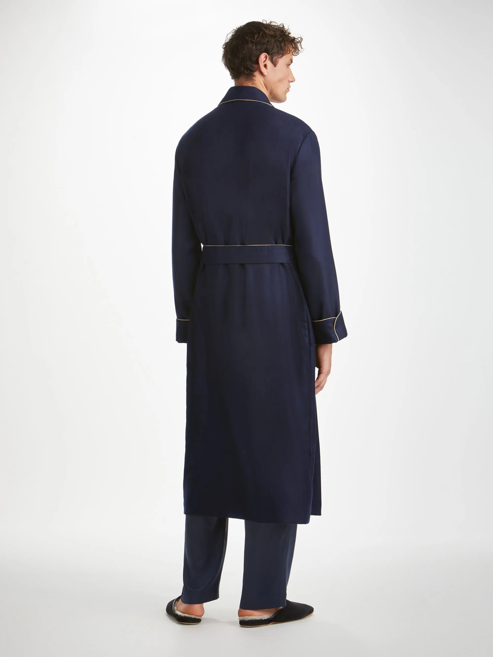 Men's Robe Duke Cashmere Navy sold by Derek Rose product image thumbnail 4