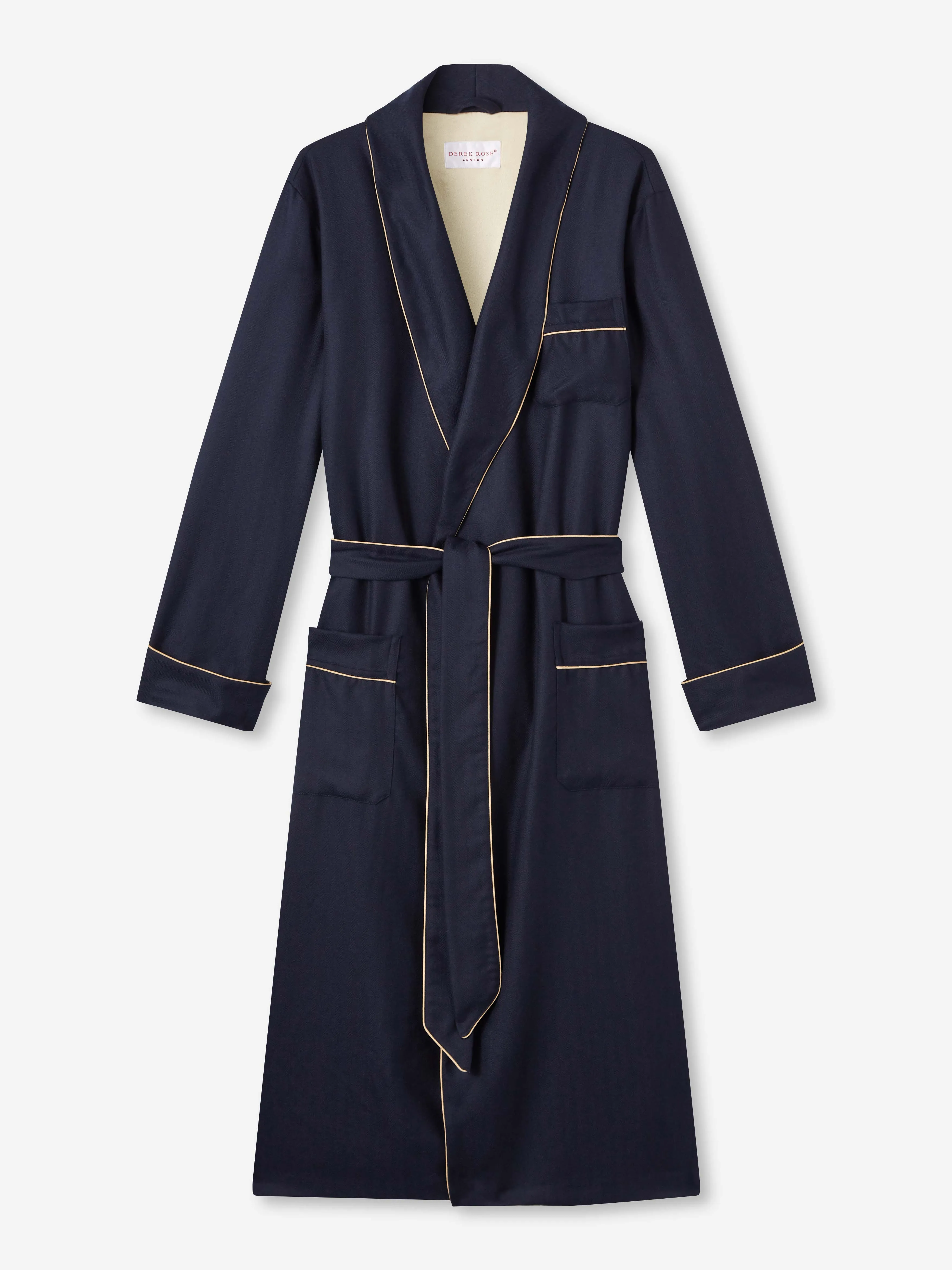 Men's Robe Duke Cashmere Navy sold by Derek Rose product image thumbnail 2