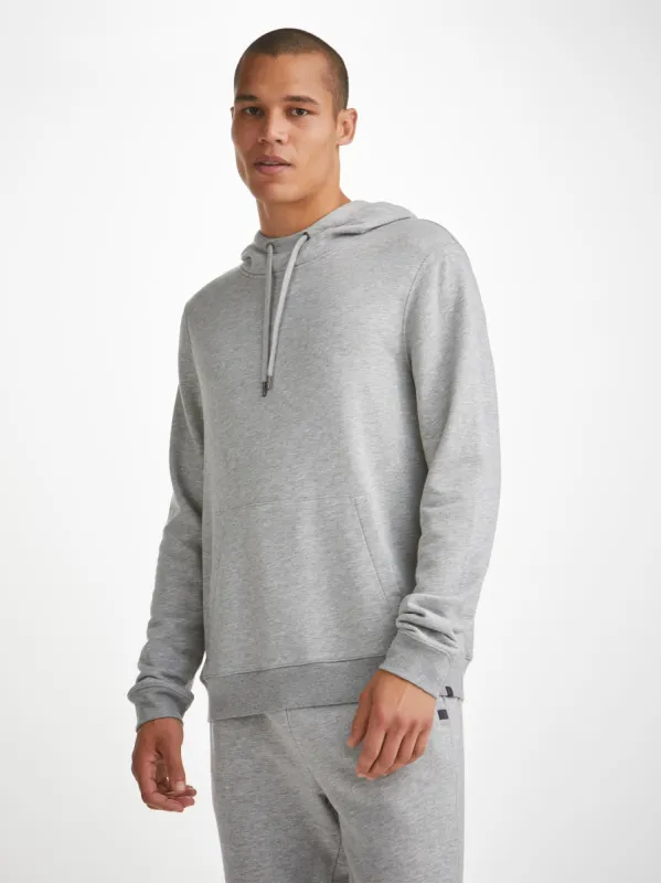 Men's Pullover Hoodie Quinn Cotton Modal Silver sold by Derek Rose
