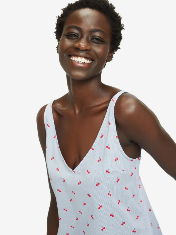 Women's Short Cami Pyjamas Nelson 84 Cotton Batiste Blue sold by Derek Rose