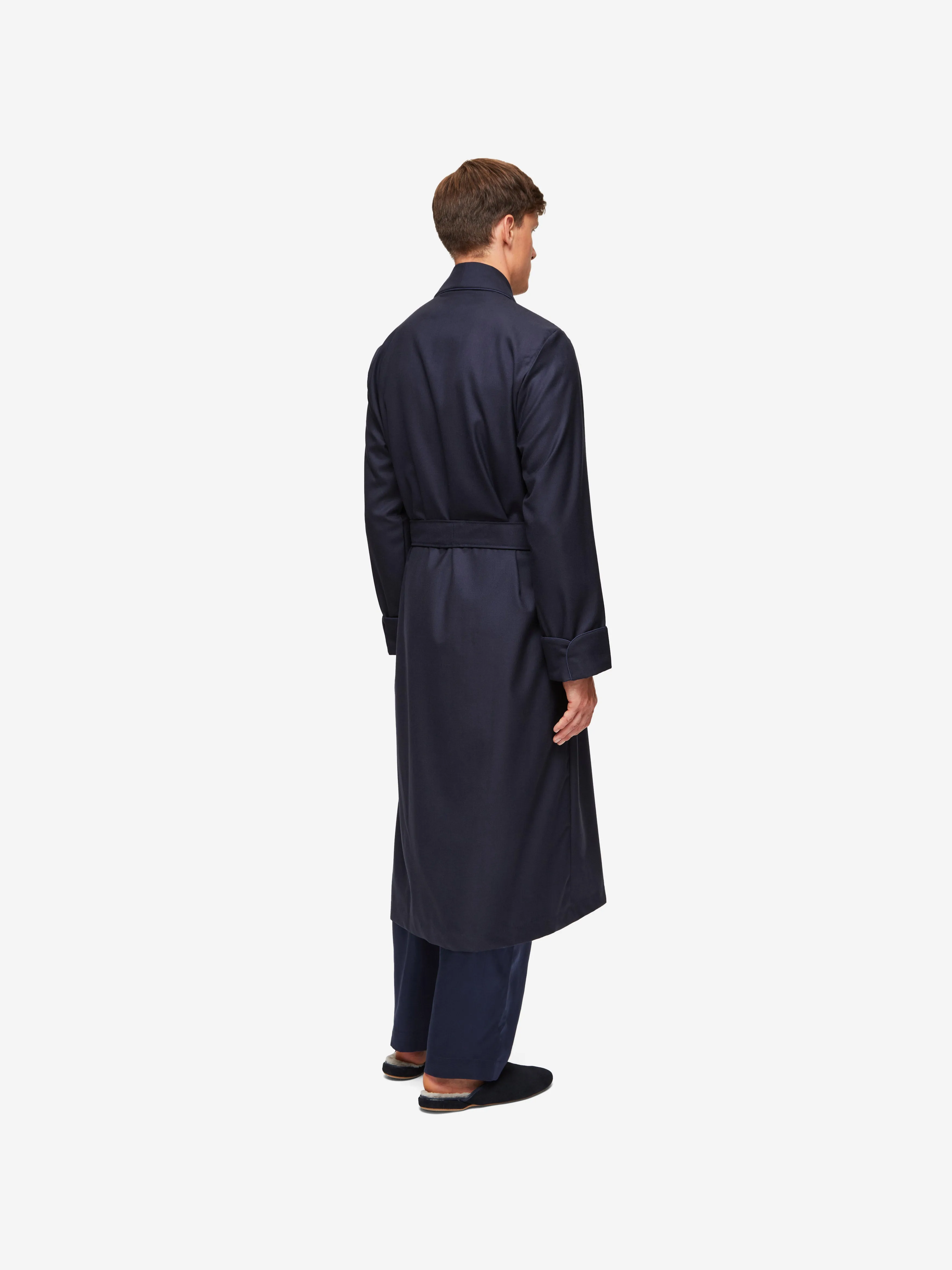 Men's Robe Westminster 2 Wool Navy sold by Derek Rose product image thumbnail 4