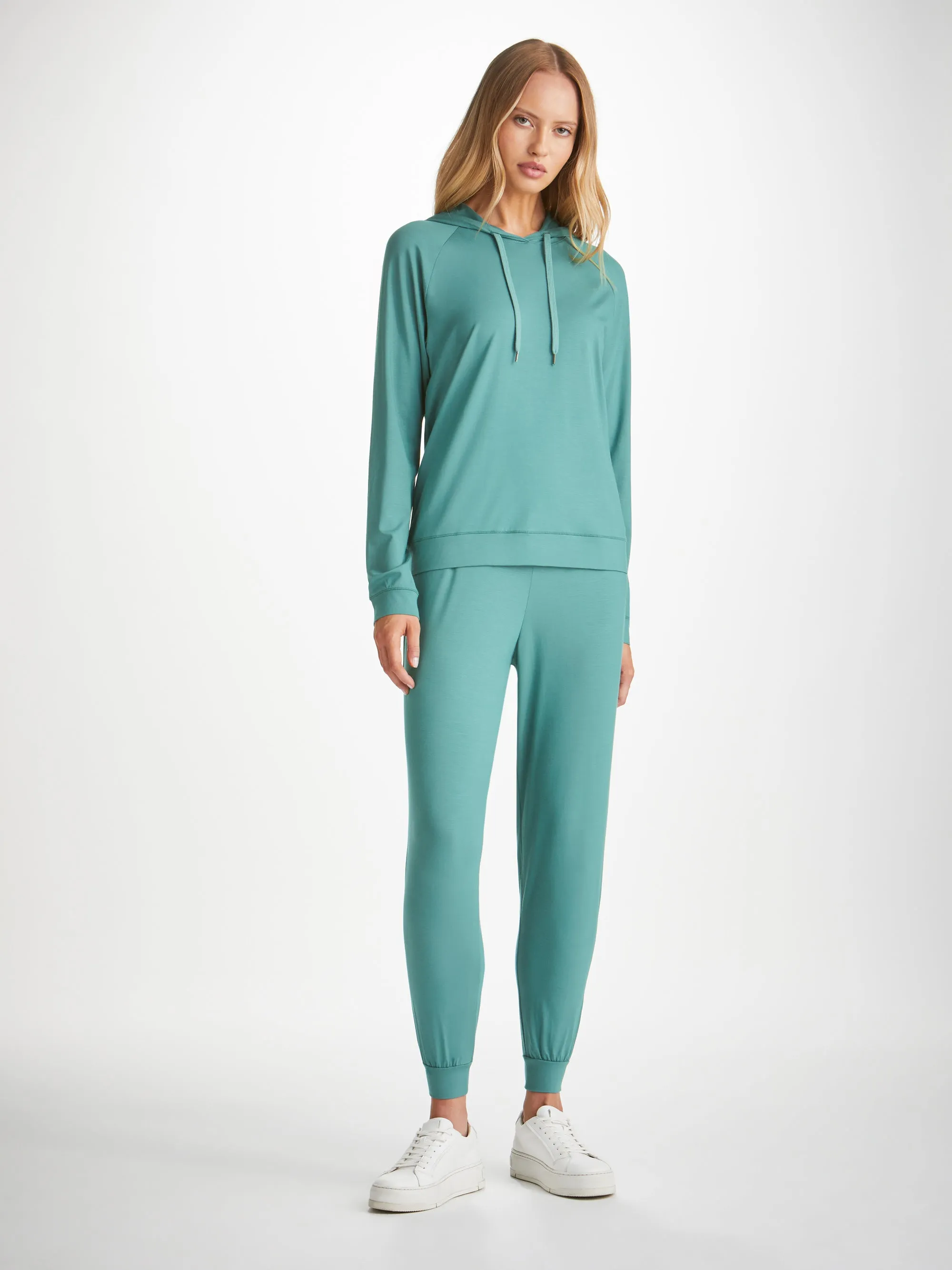 Women's Track Pants Basel Micro Modal Stretch Teal sold by Derek Rose