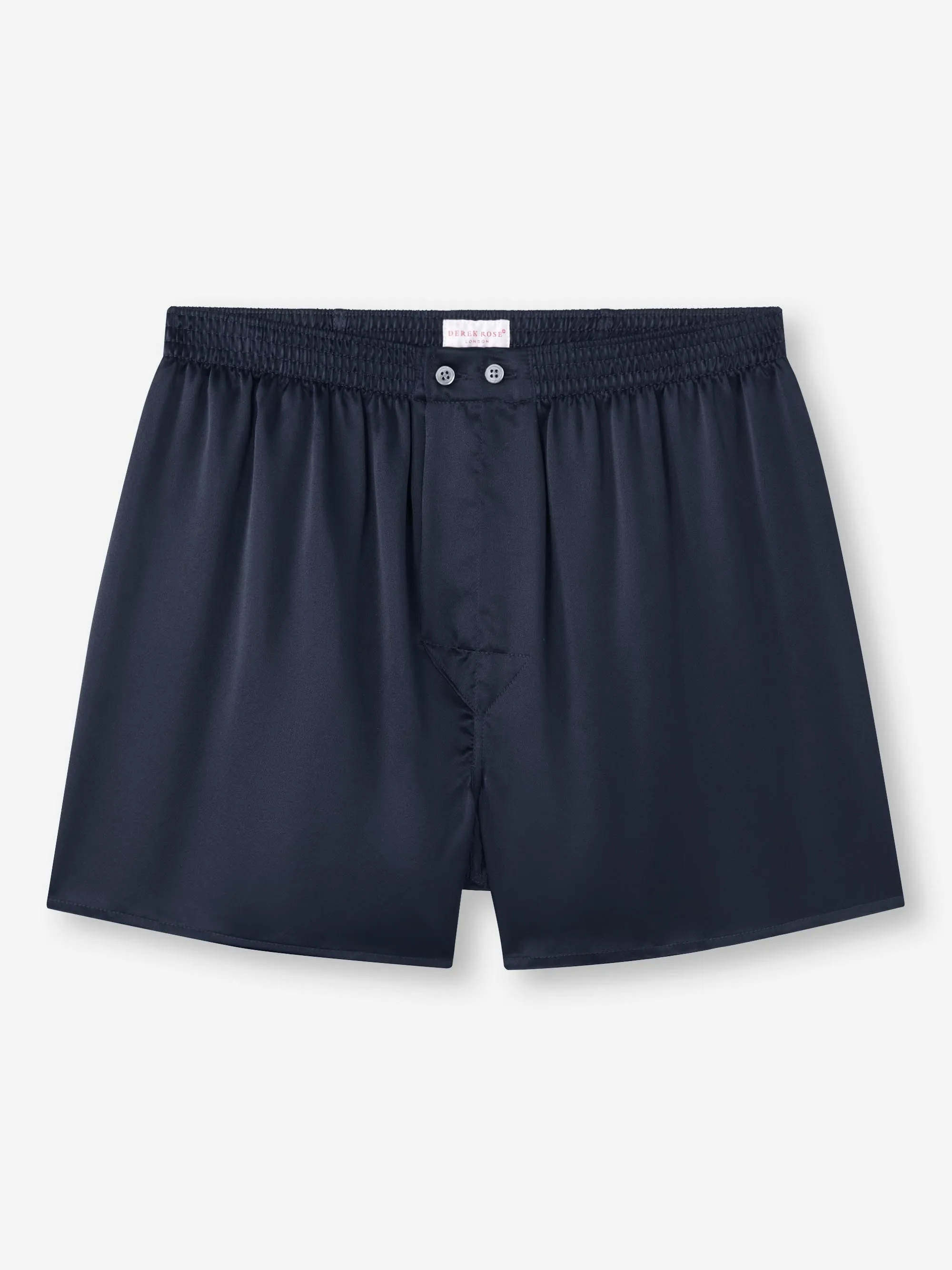 Men's Classic Fit Boxers Bailey Silk Satin Navy sold by Derek Rose product image thumbnail 2