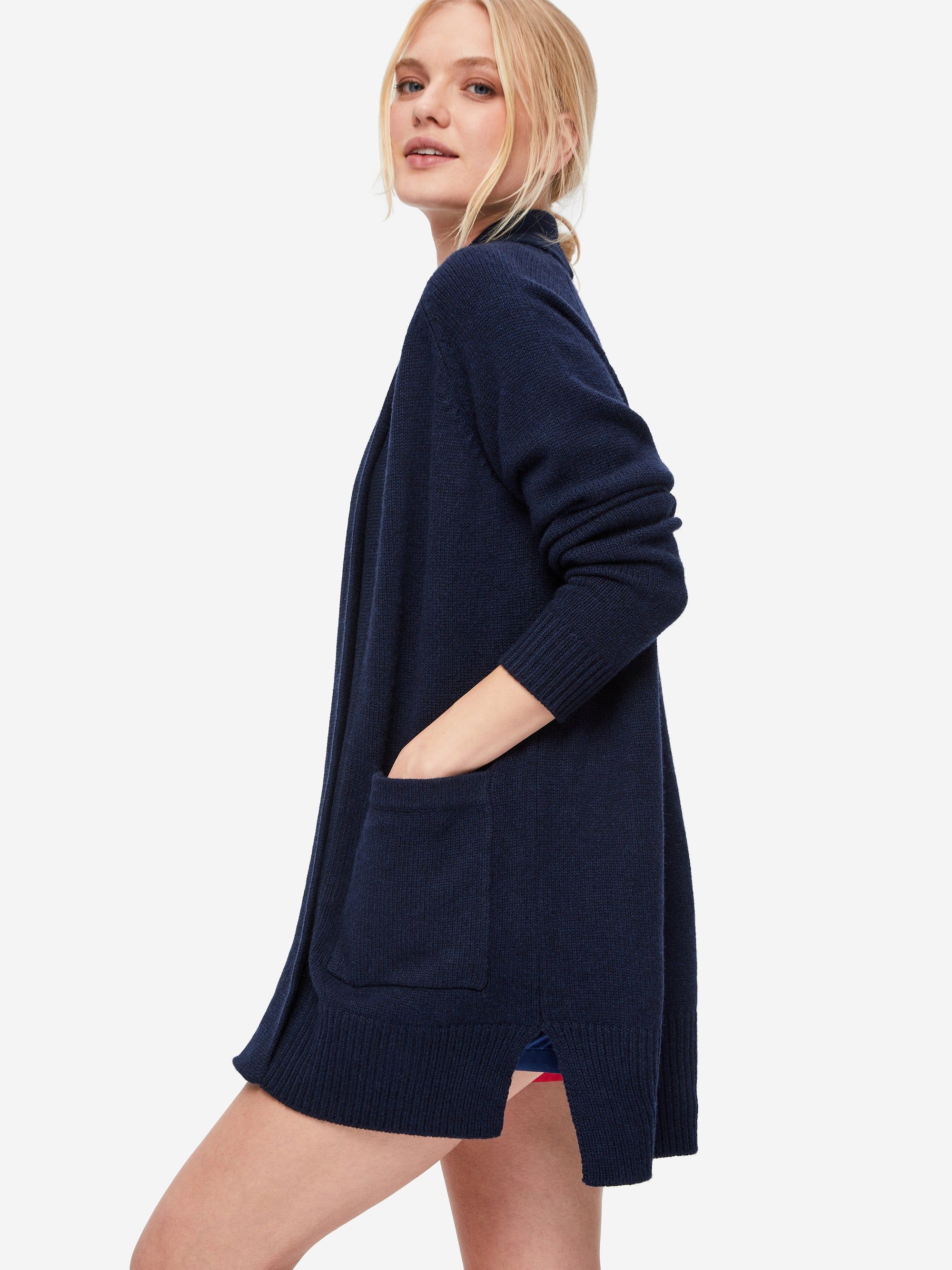 Women's Cardigan Nina Cashmere Navy sold by Derek Rose