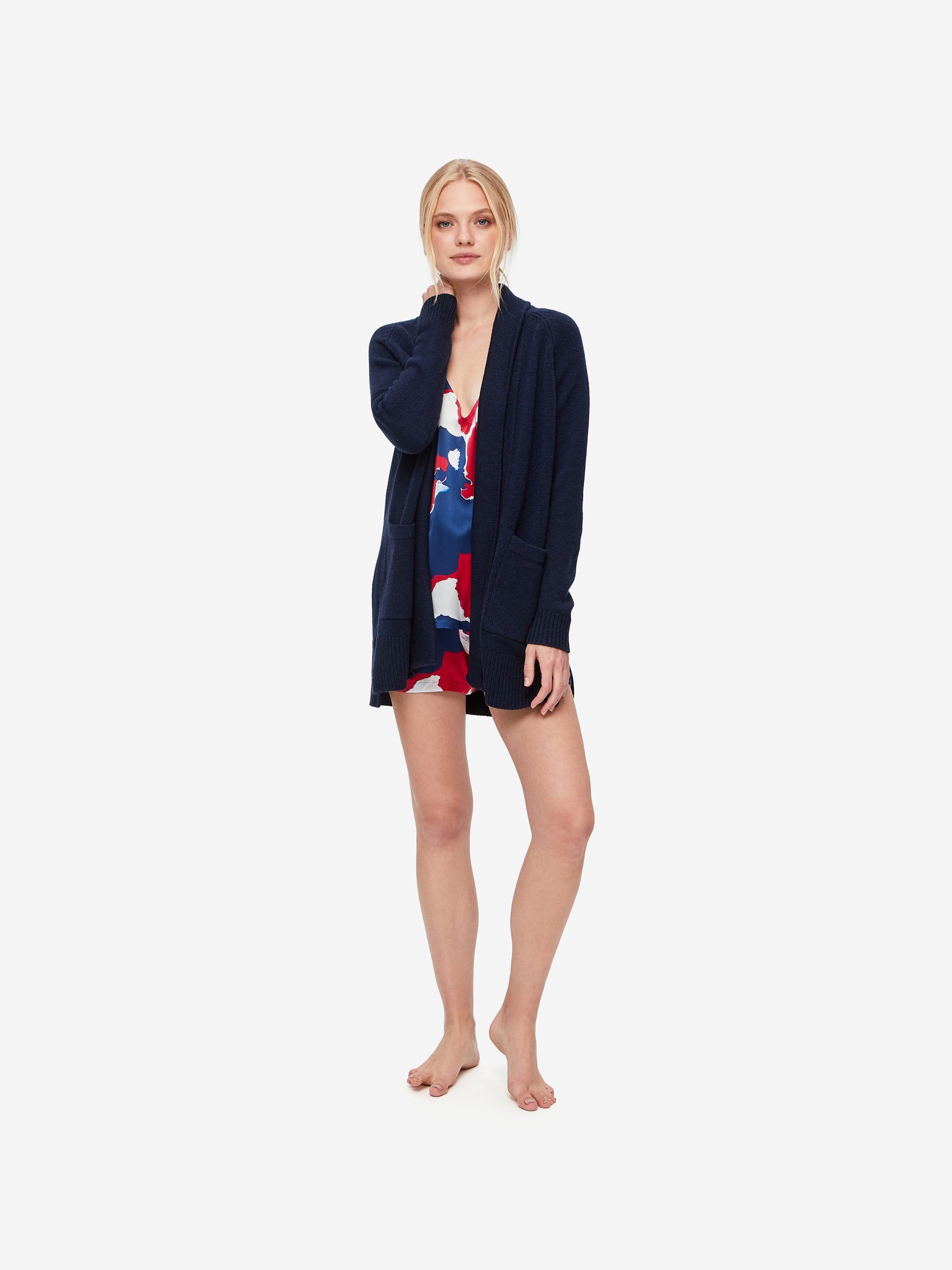 Women's Cardigan Nina Cashmere Navy sold by Derek Rose product image thumbnail 3
