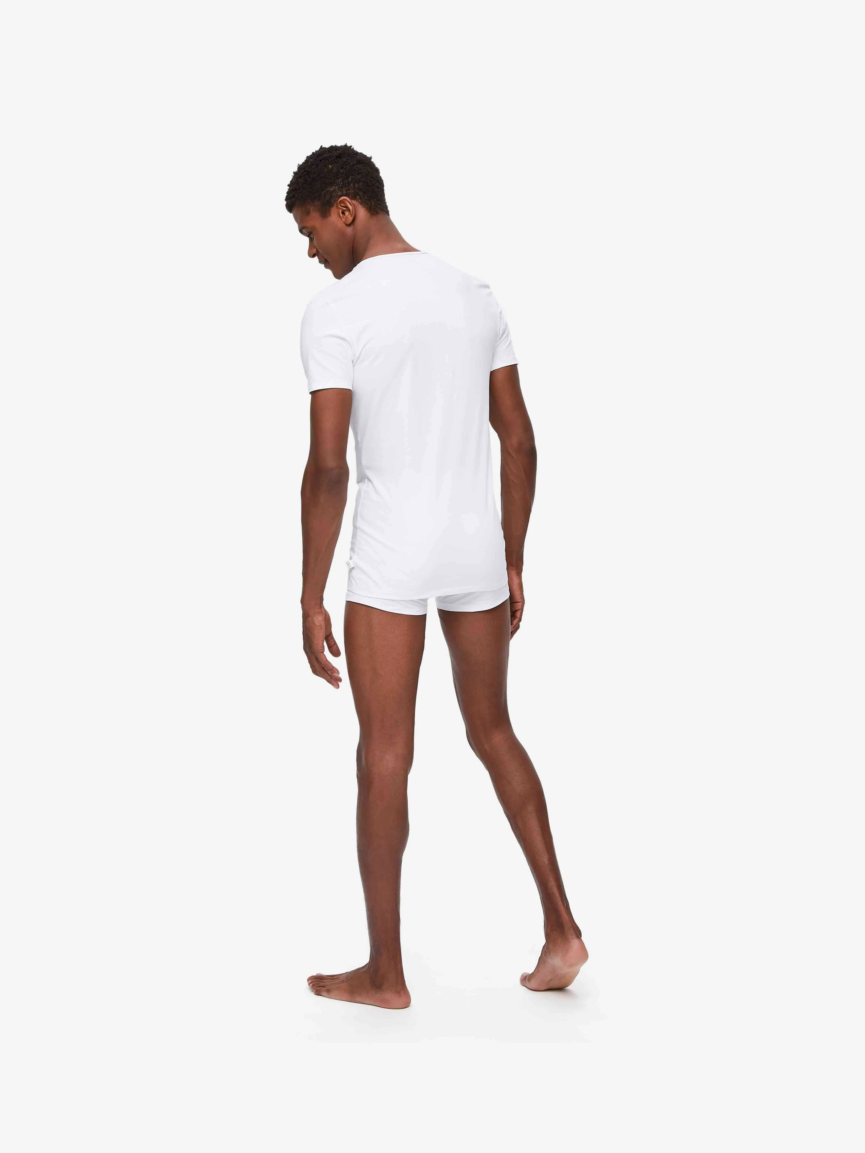 Men's Underwear V-Neck T-Shirt Jack Pima Cotton Stretch White sold by Derek Rose product image thumbnail 4