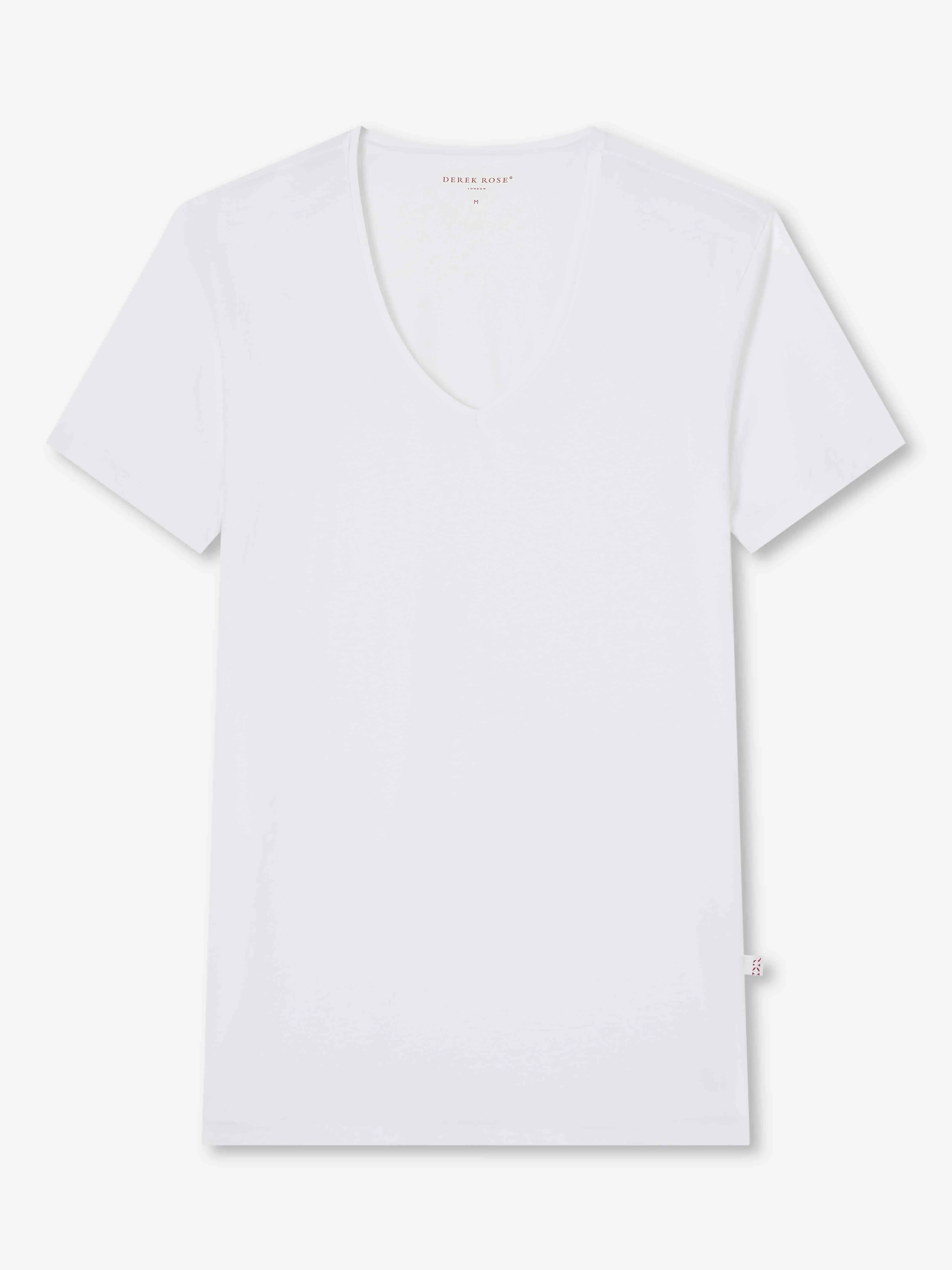 Men's Underwear V-Neck T-Shirt Jack Pima Cotton Stretch White sold by Derek Rose product image thumbnail 2