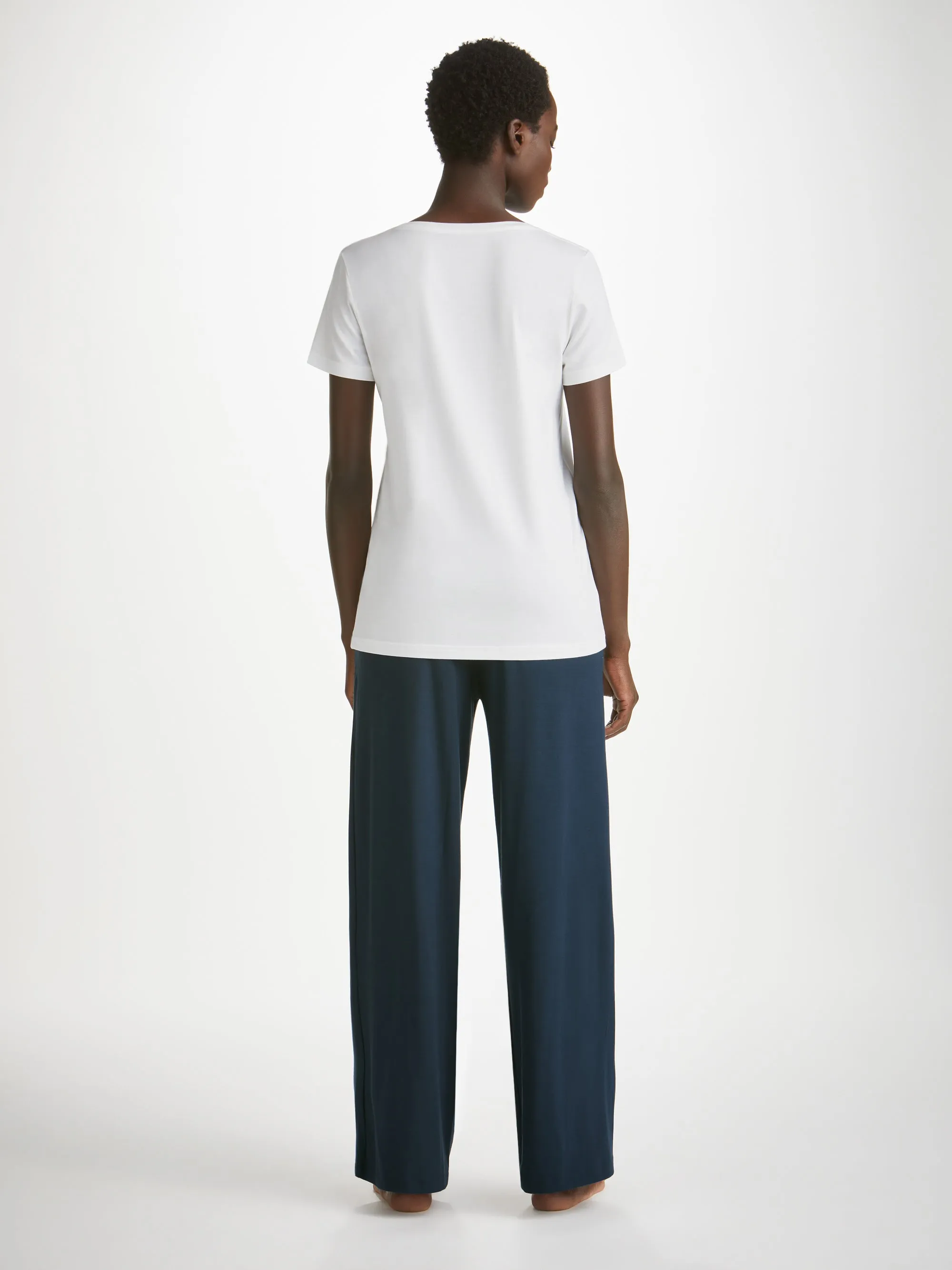 Women's V-Neck T-Shirt Lara Micro Modal Stretch White sold by Derek Rose product image thumbnail 4