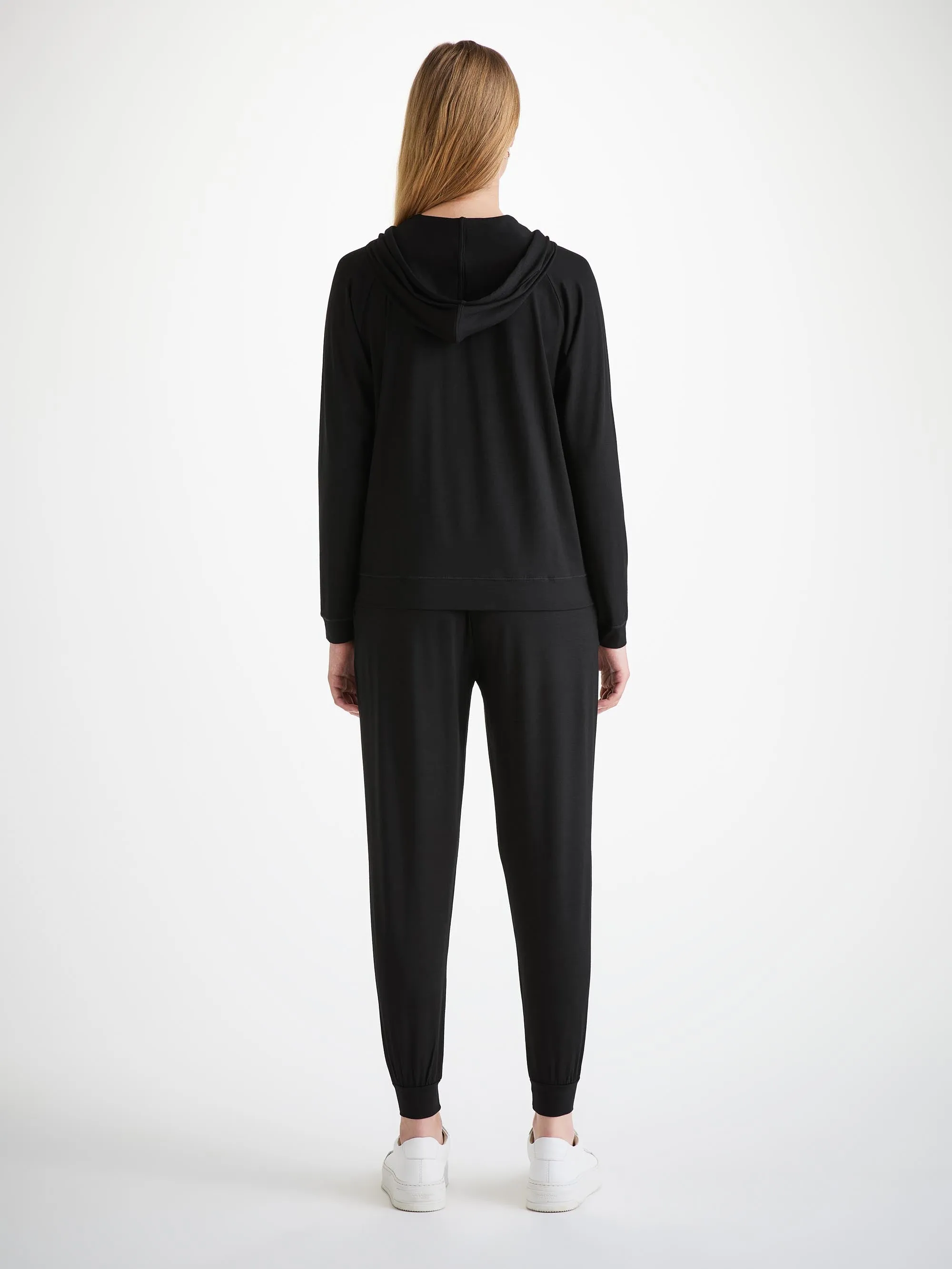 Women's Pullover Hoodie Basel Micro Modal Stretch Black sold by Derek Rose product image thumbnail 4