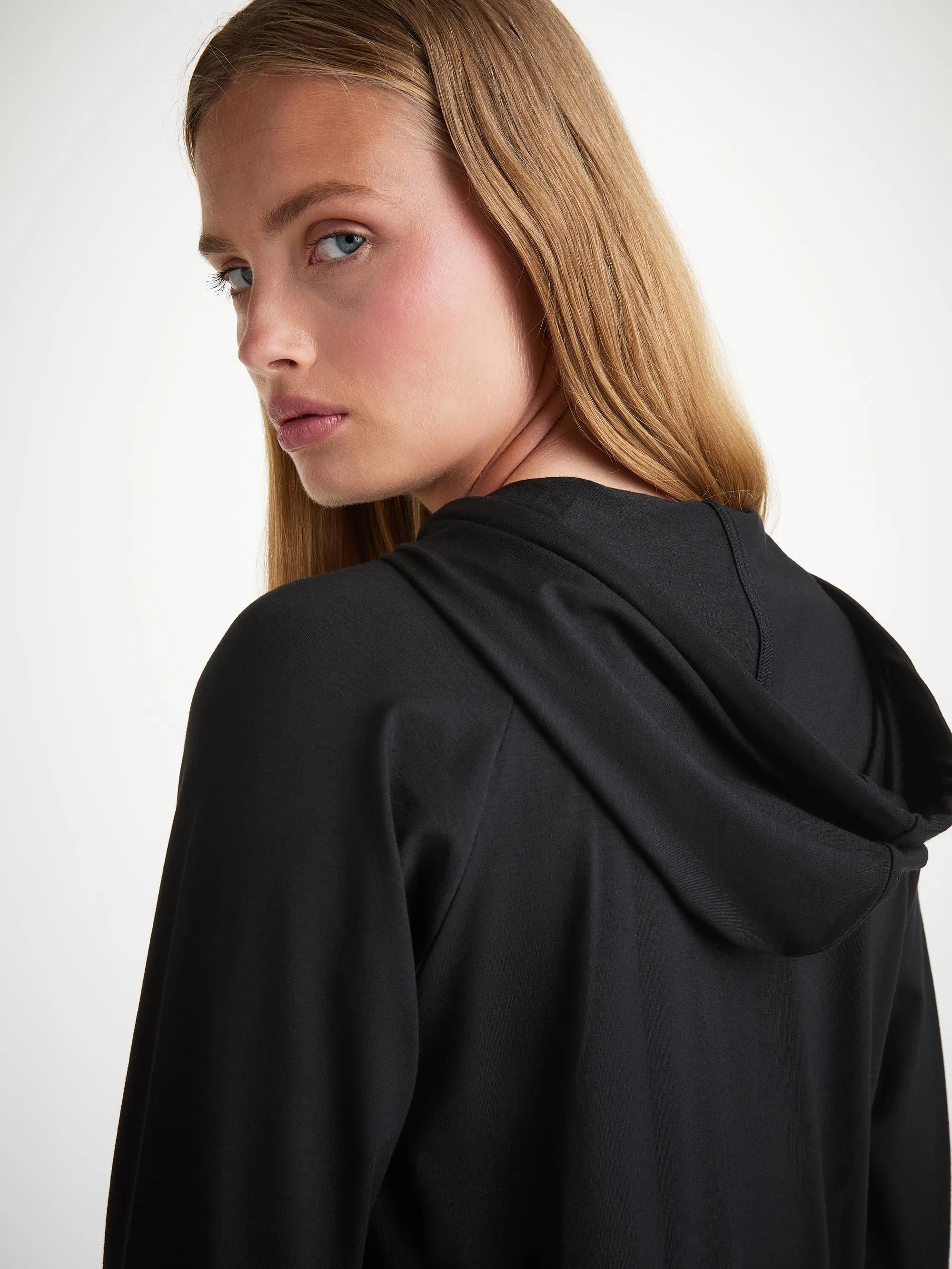 Women's Pullover Hoodie Basel Micro Modal Stretch Black sold by Derek Rose product image thumbnail 5