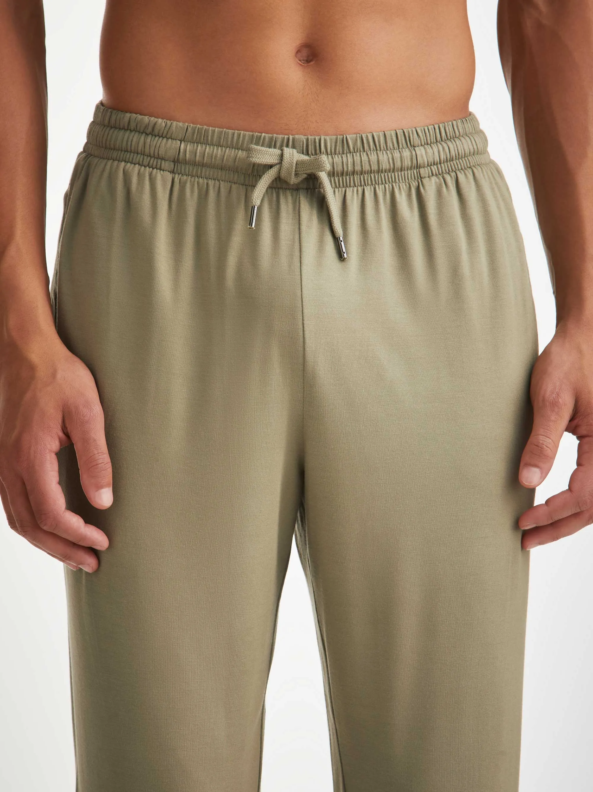 Men's Track Pants Basel Micro Modal Stretch Khaki sold by Derek Rose product image thumbnail 5