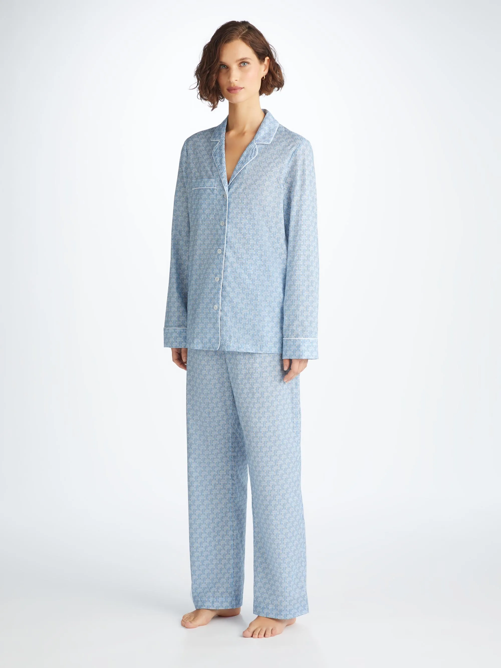 Women's Pajamas Ledbury 72 Cotton Batiste Blue sold by Derek Rose product image thumbnail 3