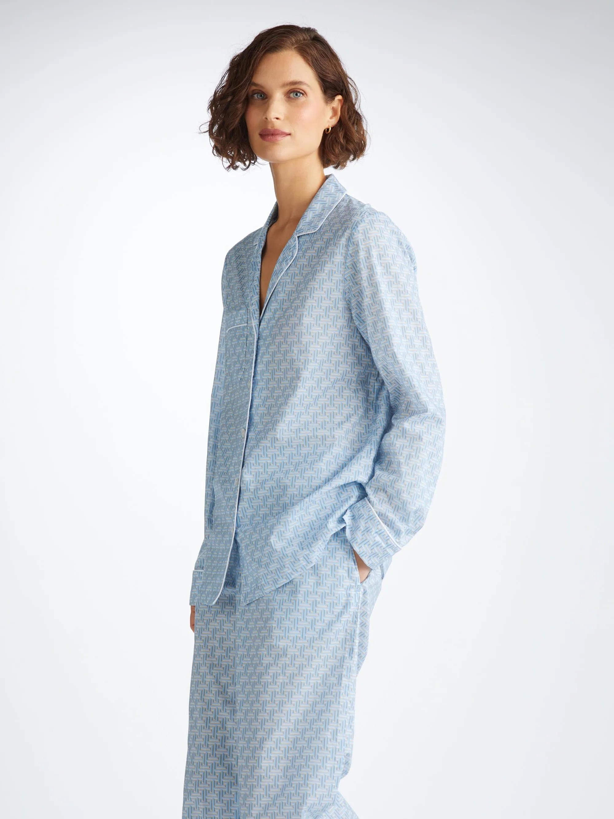 Women's Pajamas Ledbury 72 Cotton Batiste Blue sold by Derek Rose product image thumbnail 5