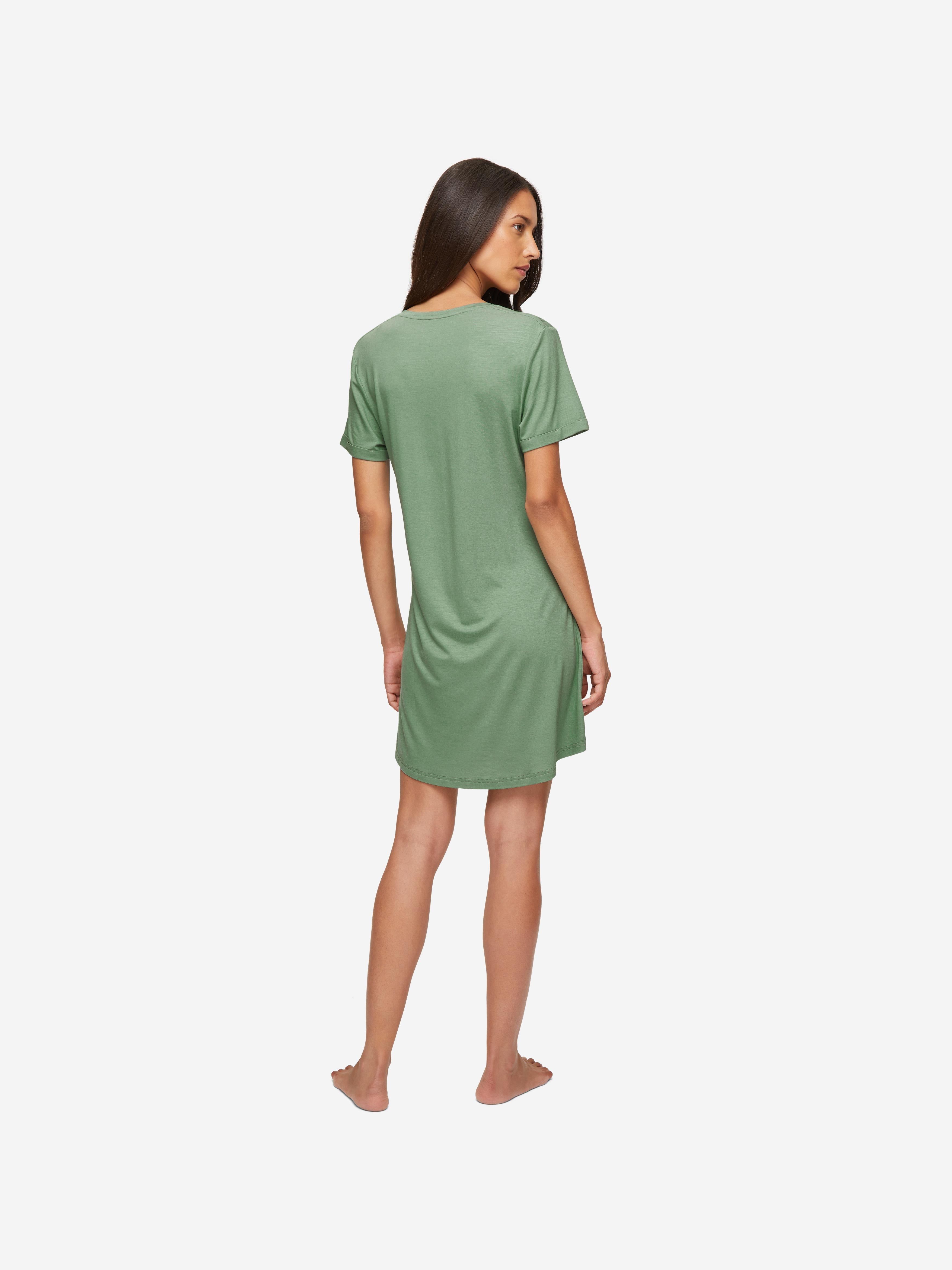 Women's V-Neck Sleep T-Shirt Lara Micro Modal Stretch Sage Green sold by Derek Rose product image thumbnail 5