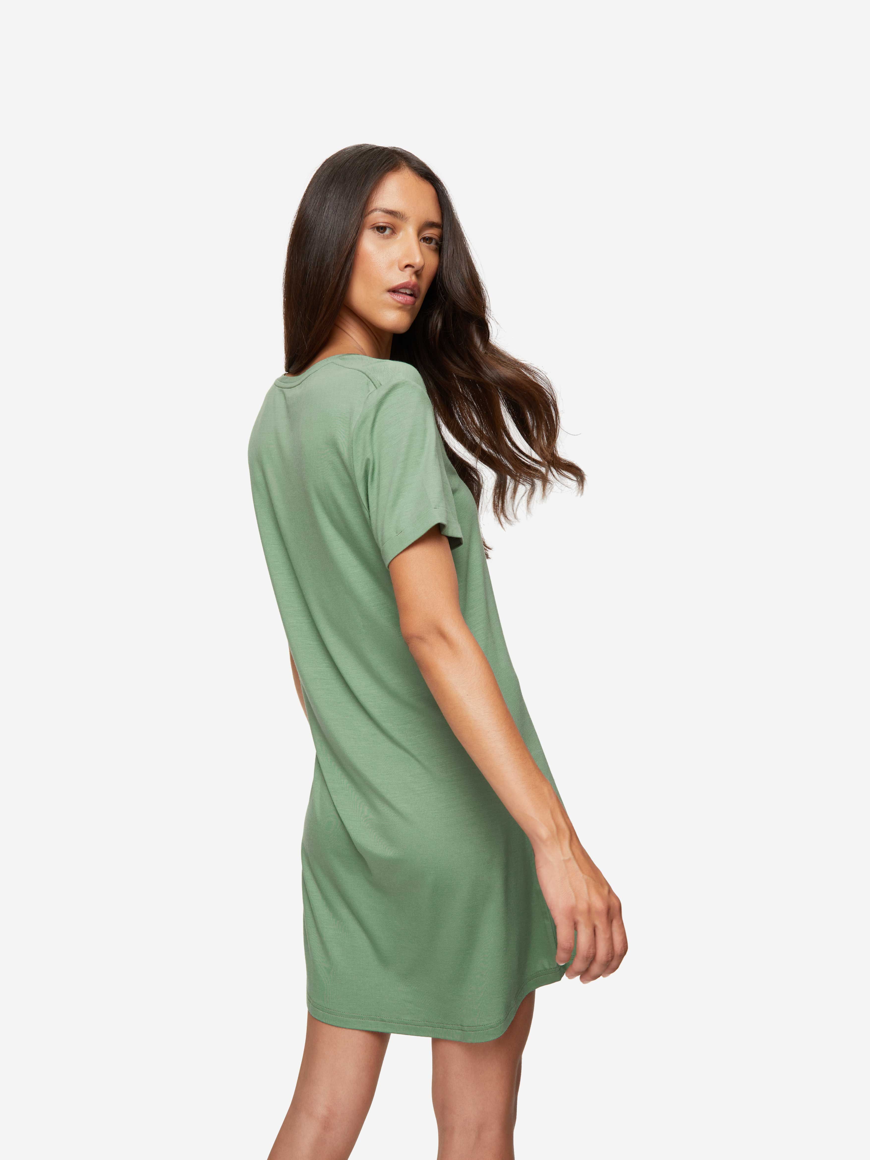 Women's V-Neck Sleep T-Shirt Lara Micro Modal Stretch Sage Green sold by Derek Rose