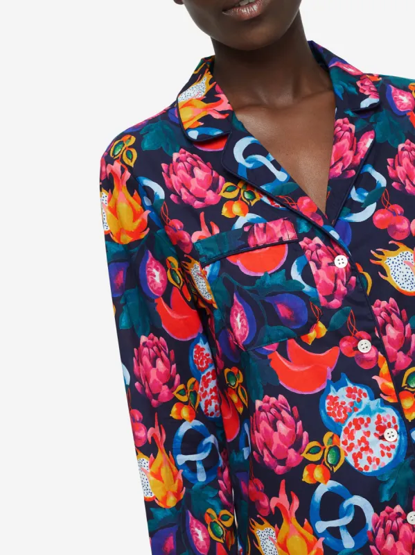 Women's Pyjamas Ledbury 50 Cotton Batiste Navy sold by Derek Rose
