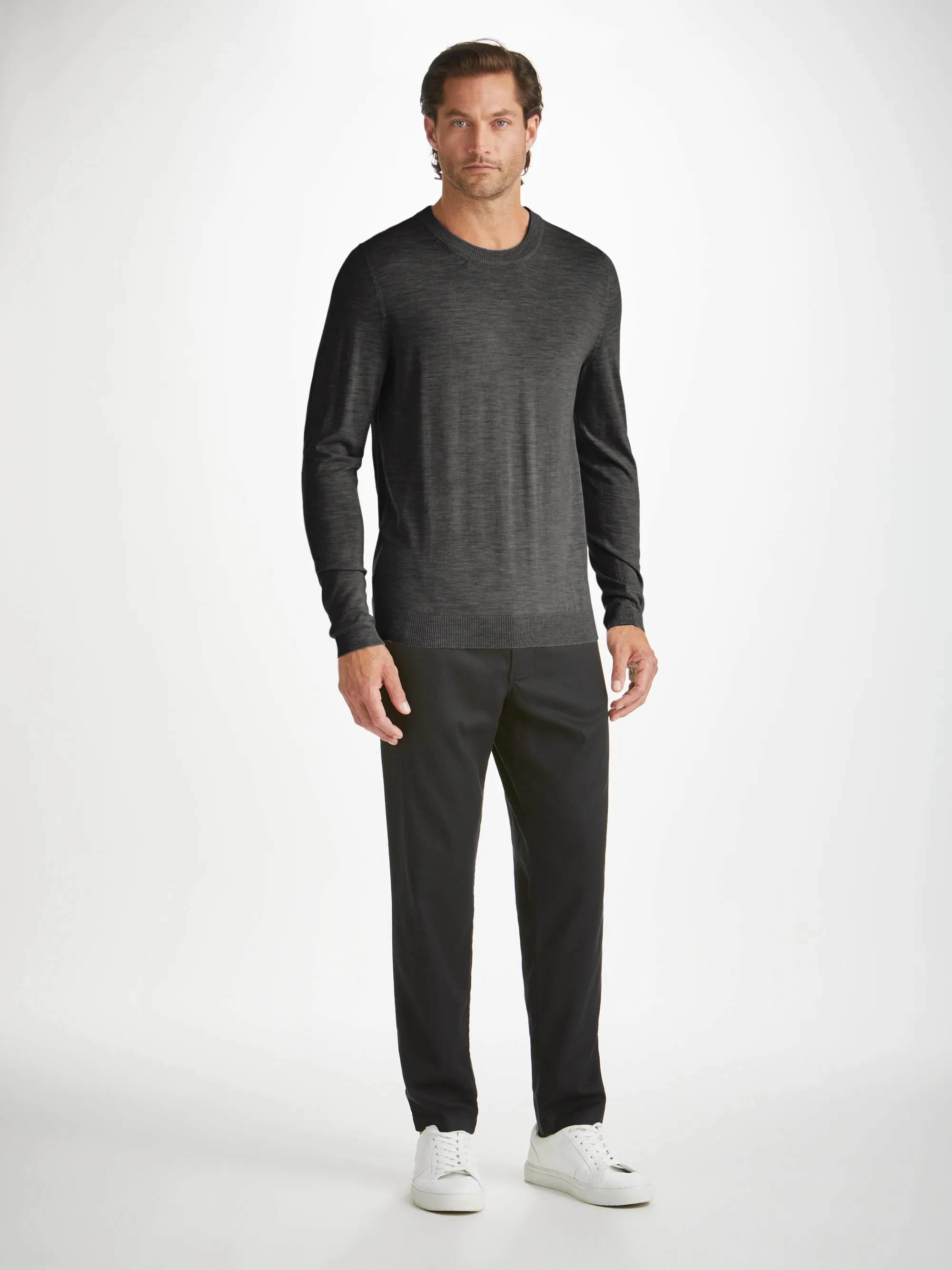 Men's Sweater Orson Merino Wool Charcoal sold by Derek Rose product image thumbnail 3