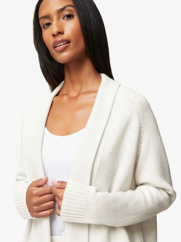 Women's Cardigan Nina Cashmere Winter White sold by Derek Rose