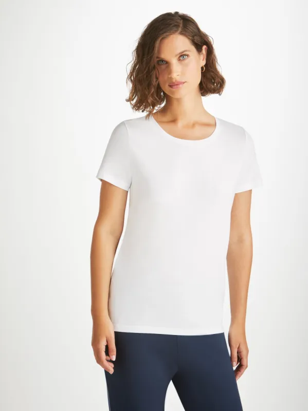 Women's T-Shirt Lara Micro Modal Stretch White sold by Derek Rose