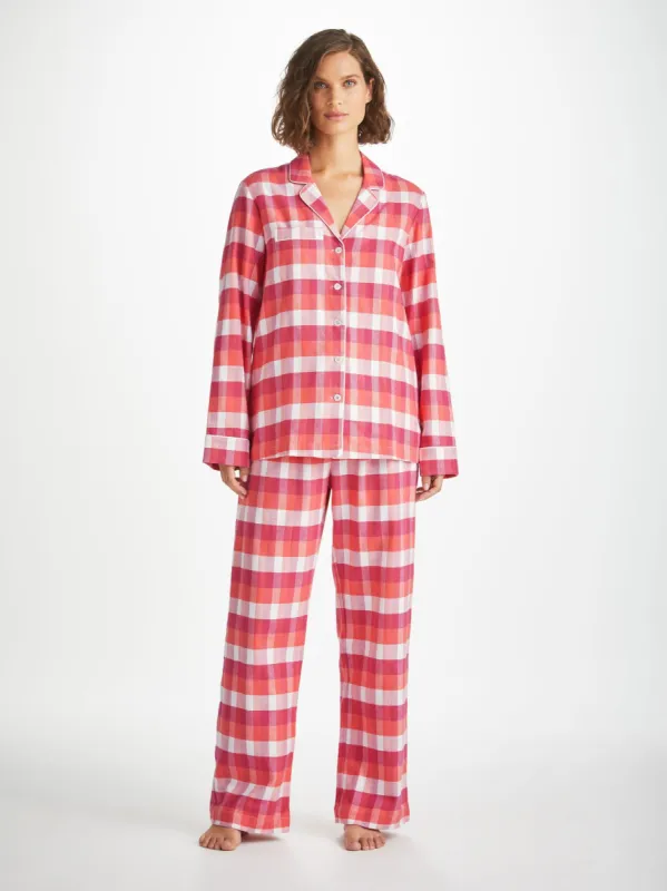 Women's Pajamas Kelburn 39 Brushed Cotton Pink sold by Derek Rose