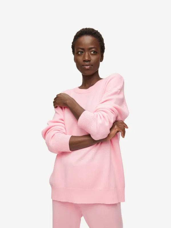 Women's Relaxed Sweater Daphne Cashmere Pink sold by Derek Rose