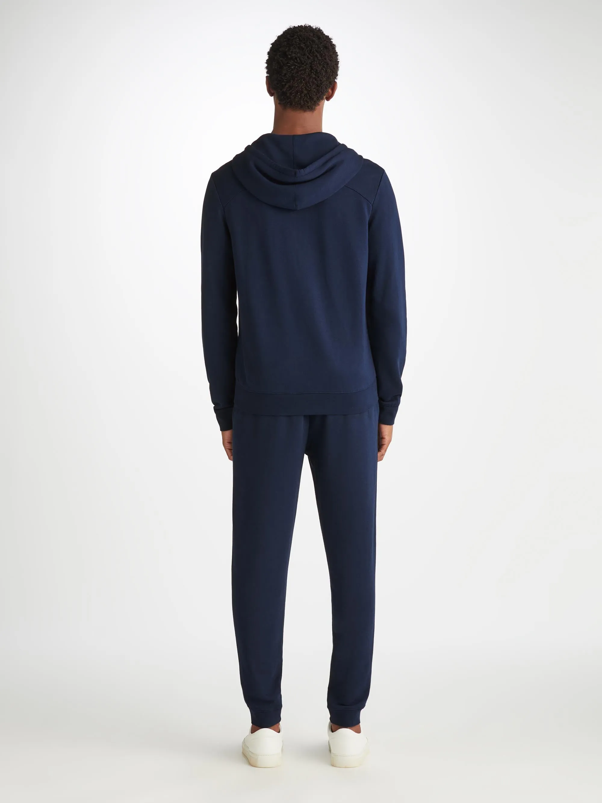 Men's Zip Up Hoodie Quinn Cotton Modal Navy sold by Derek Rose product image thumbnail 4