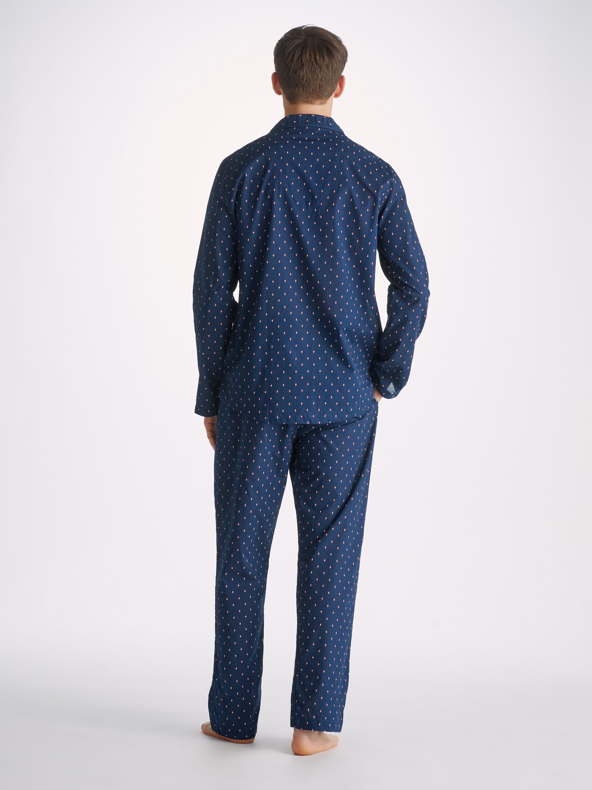 Men's Modern Fit Pyjamas Nelson 96 Cotton Batiste Navy sold by Derek Rose product image thumbnail 4