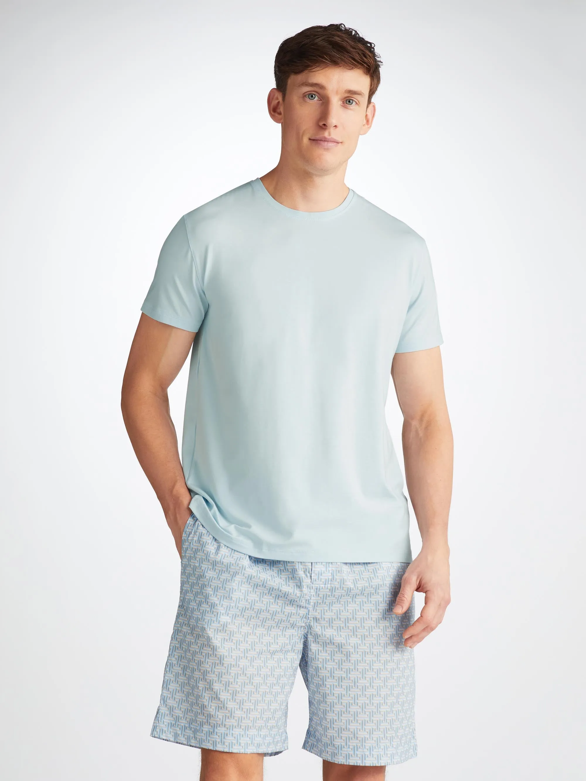 Men's T-Shirt Basel Micro Modal Stretch Ice Blue sold by Derek Rose product image thumbnail 3