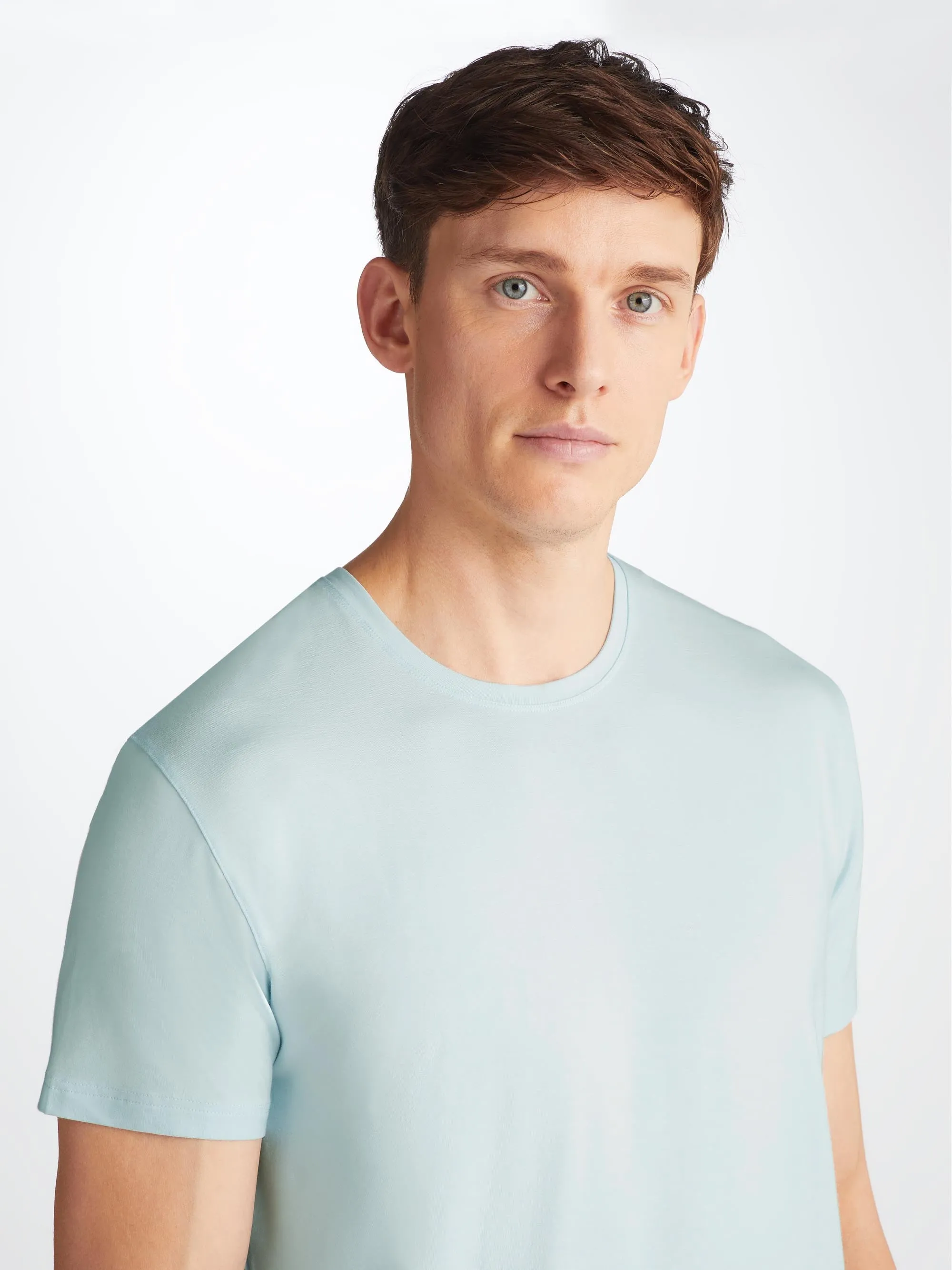 Men's T-Shirt Basel Micro Modal Stretch Ice Blue sold by Derek Rose product image thumbnail 5
