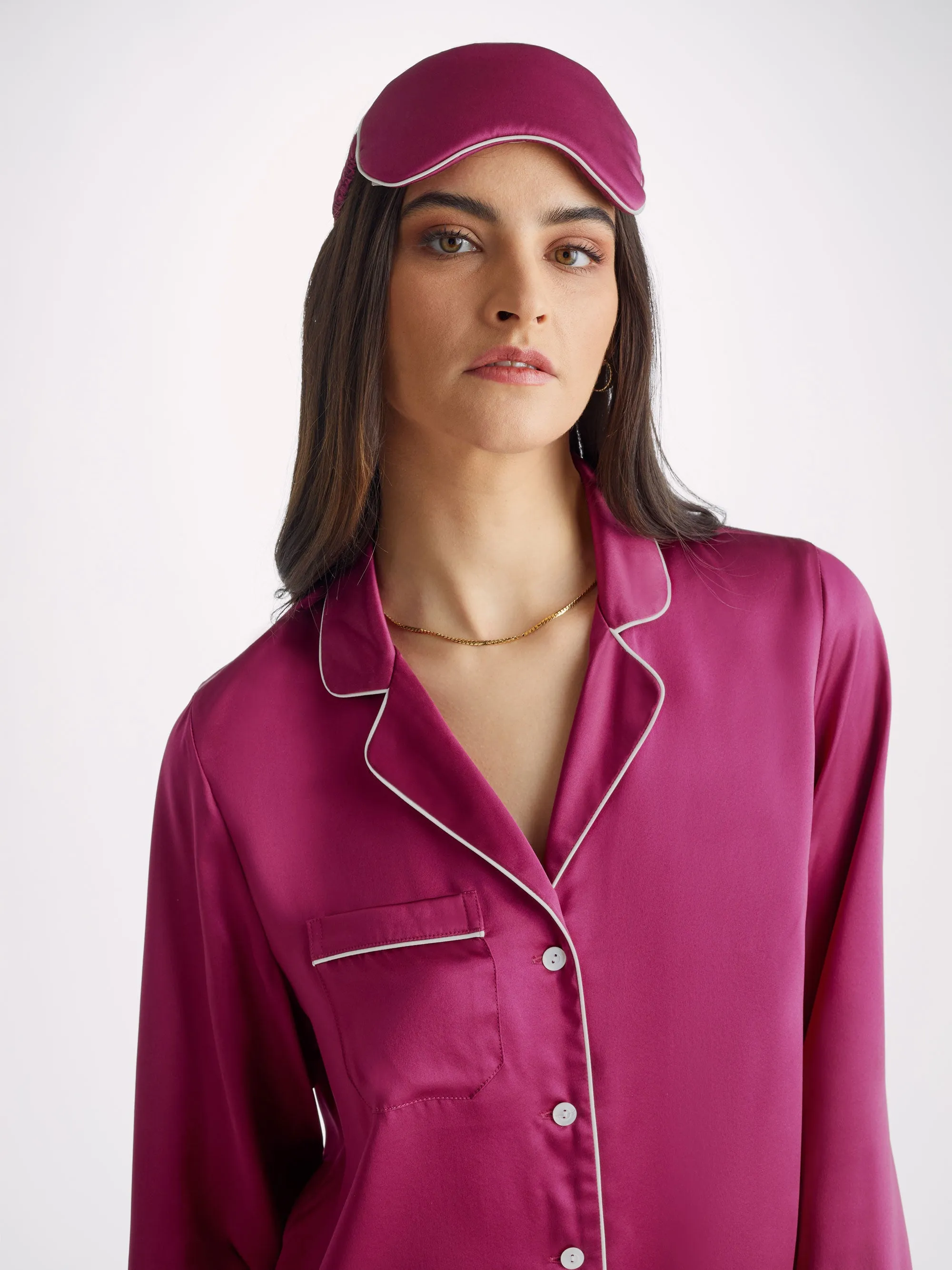 Eye Mask Bailey Silk Satin Berry sold by Derek Rose product image thumbnail 4