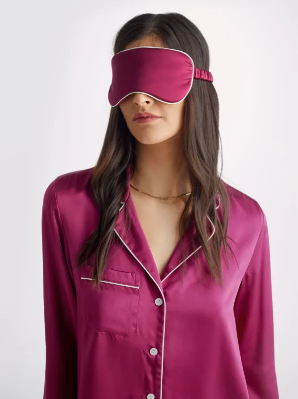 Eye Mask Bailey Silk Satin Berry sold by Derek Rose