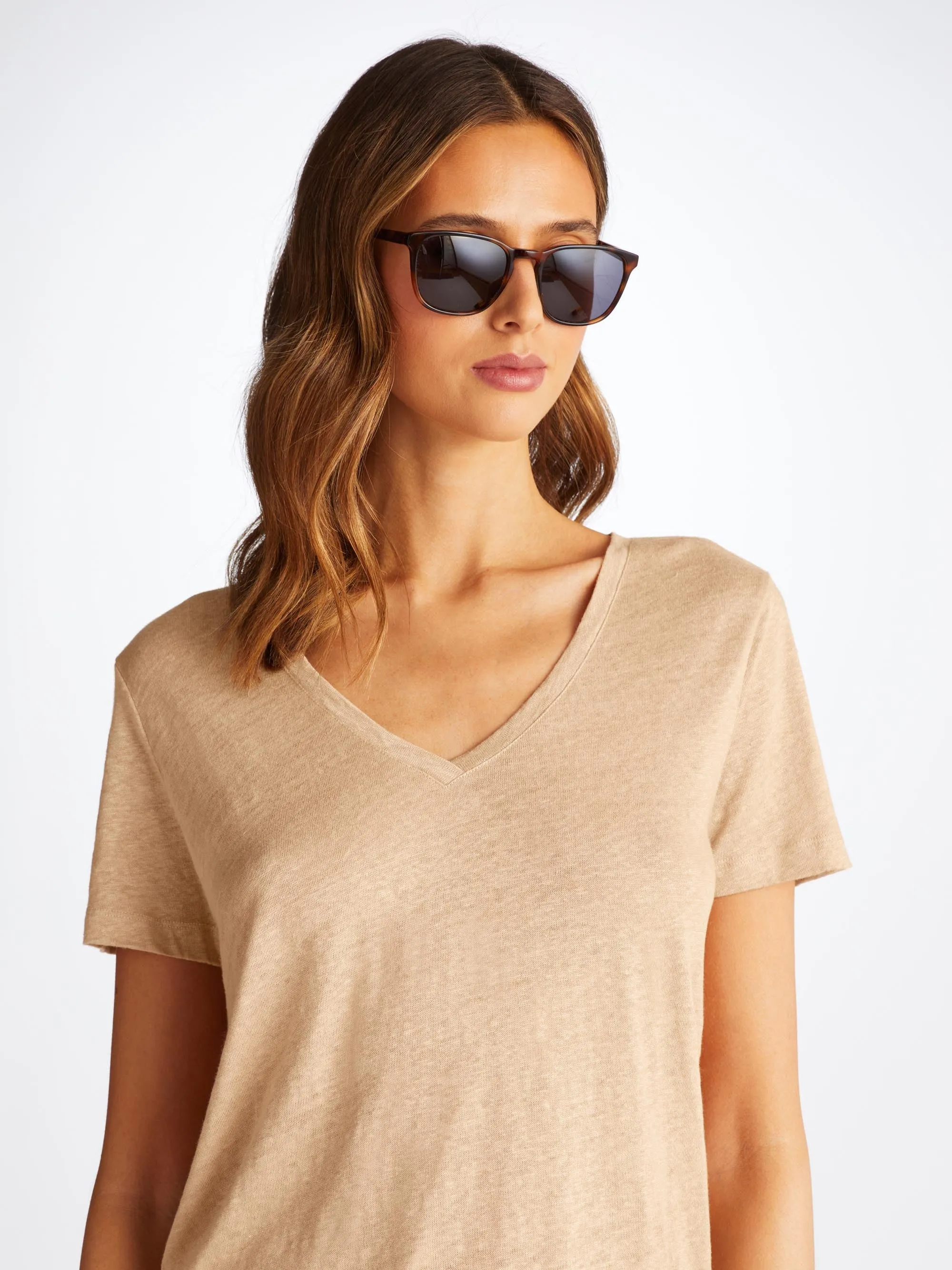 Women's V-Neck T-Shirt Jordan Linen Sand sold by Derek Rose product image thumbnail 5