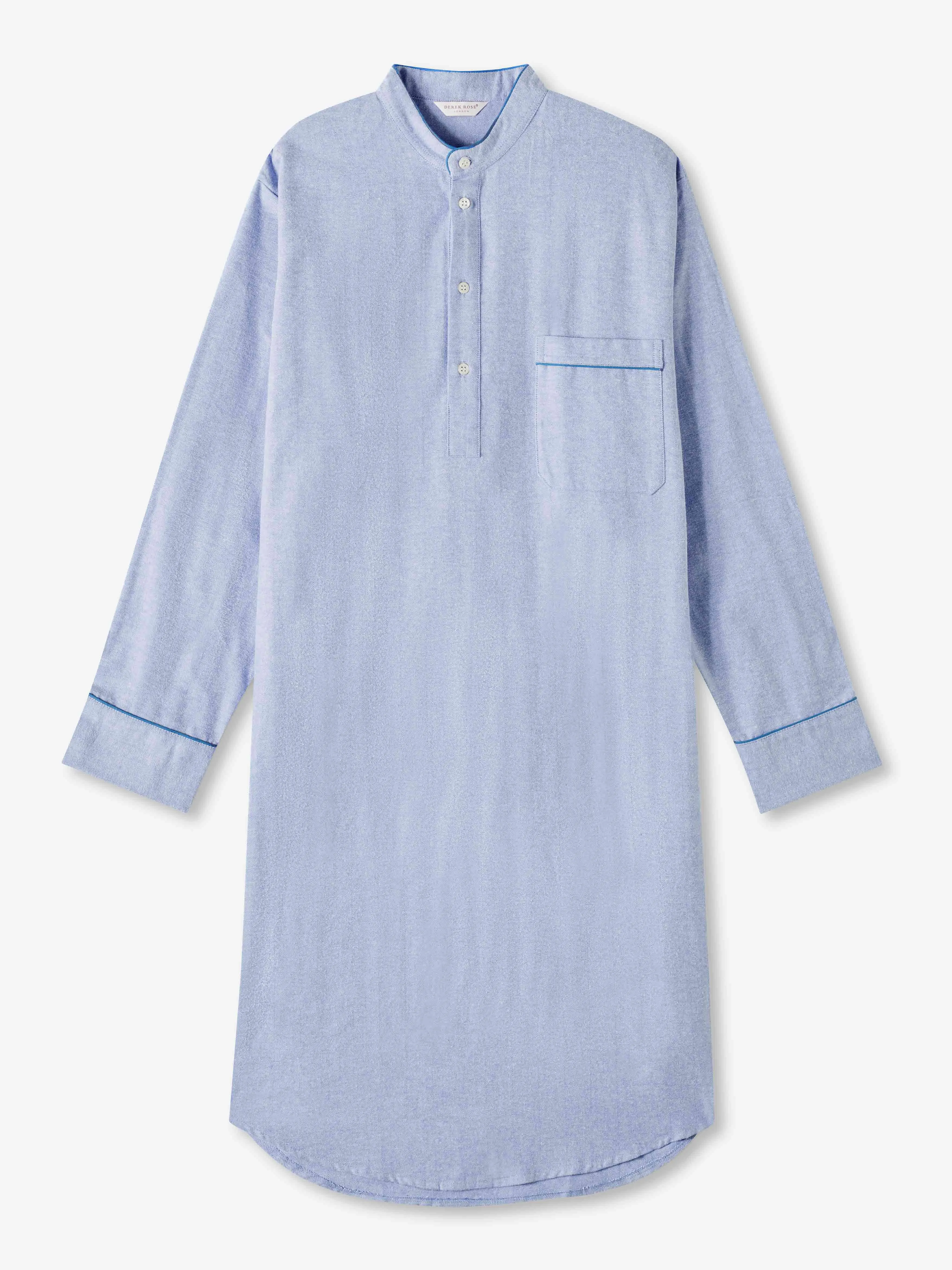 Men's Nightshirt Arran 24 Brushed Cotton Blue sold by Derek Rose product image thumbnail 2