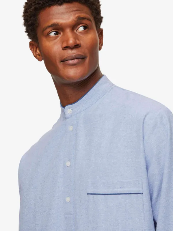Men's Nightshirt Arran 24 Brushed Cotton Blue sold by Derek Rose
