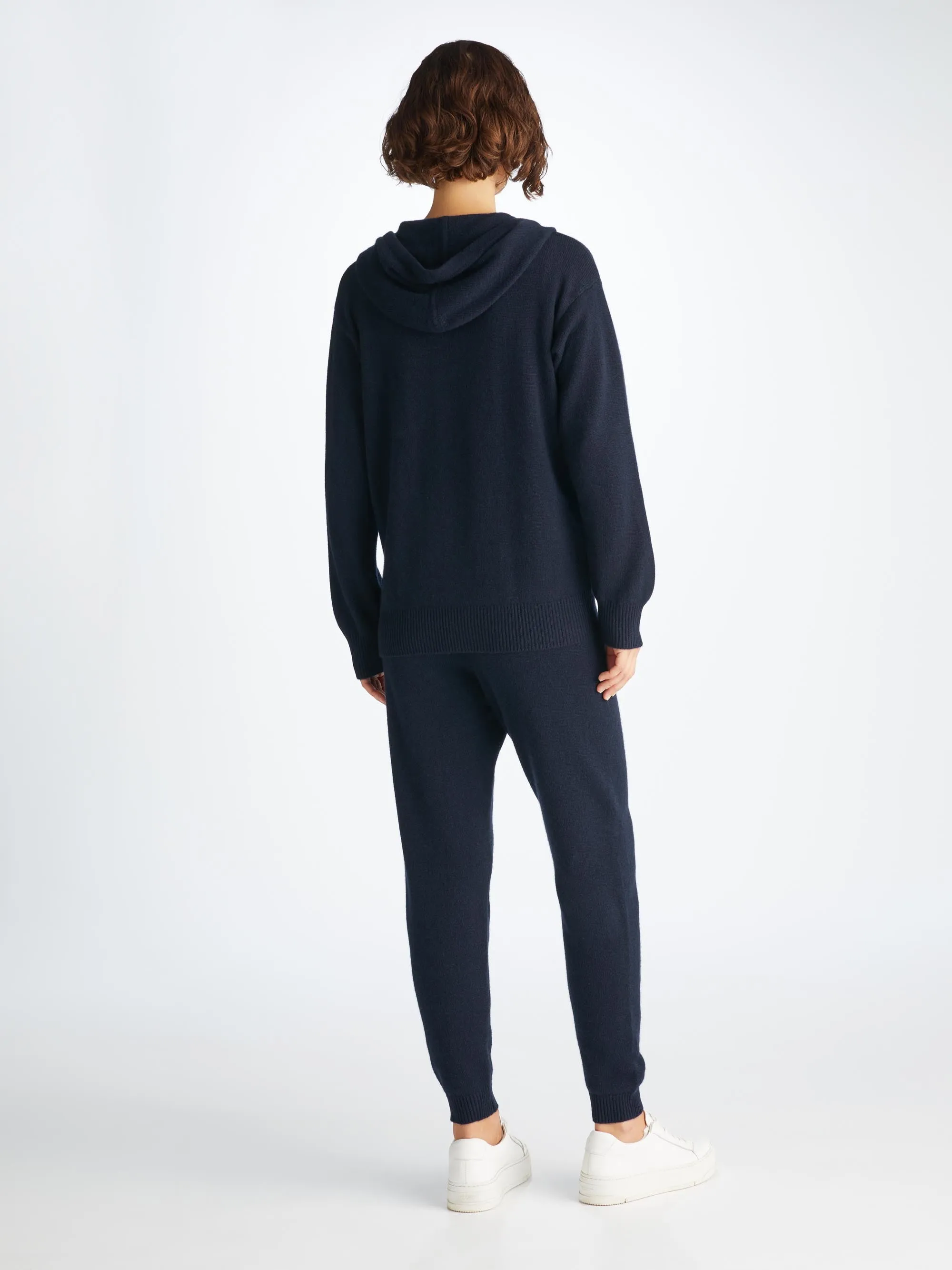 Women's Zip Up Hoodie Daphne Cashmere Navy sold by Derek Rose product image thumbnail 4