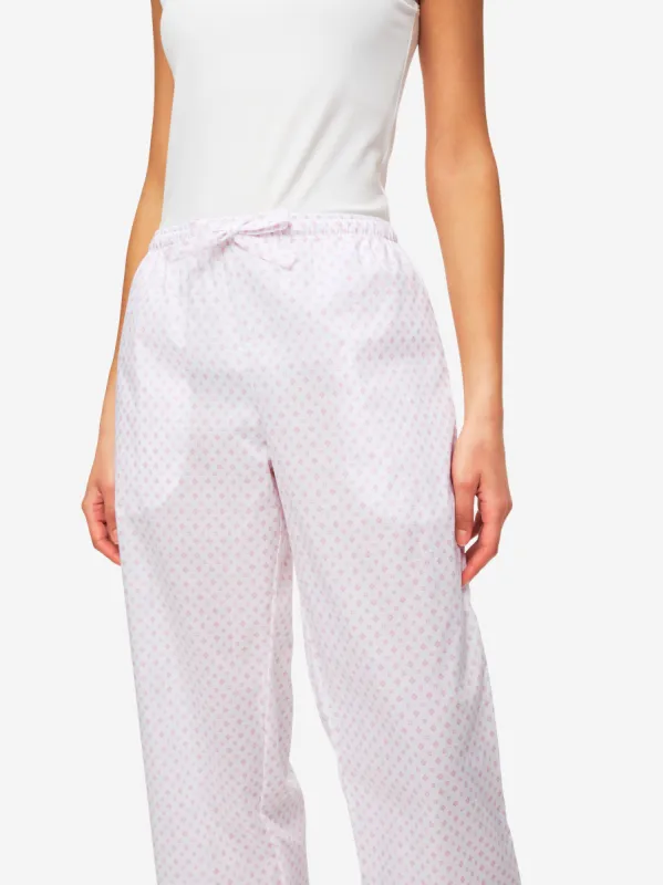 Women's Lounge Trousers Nelson 92 Cotton Batiste Pink sold by Derek Rose