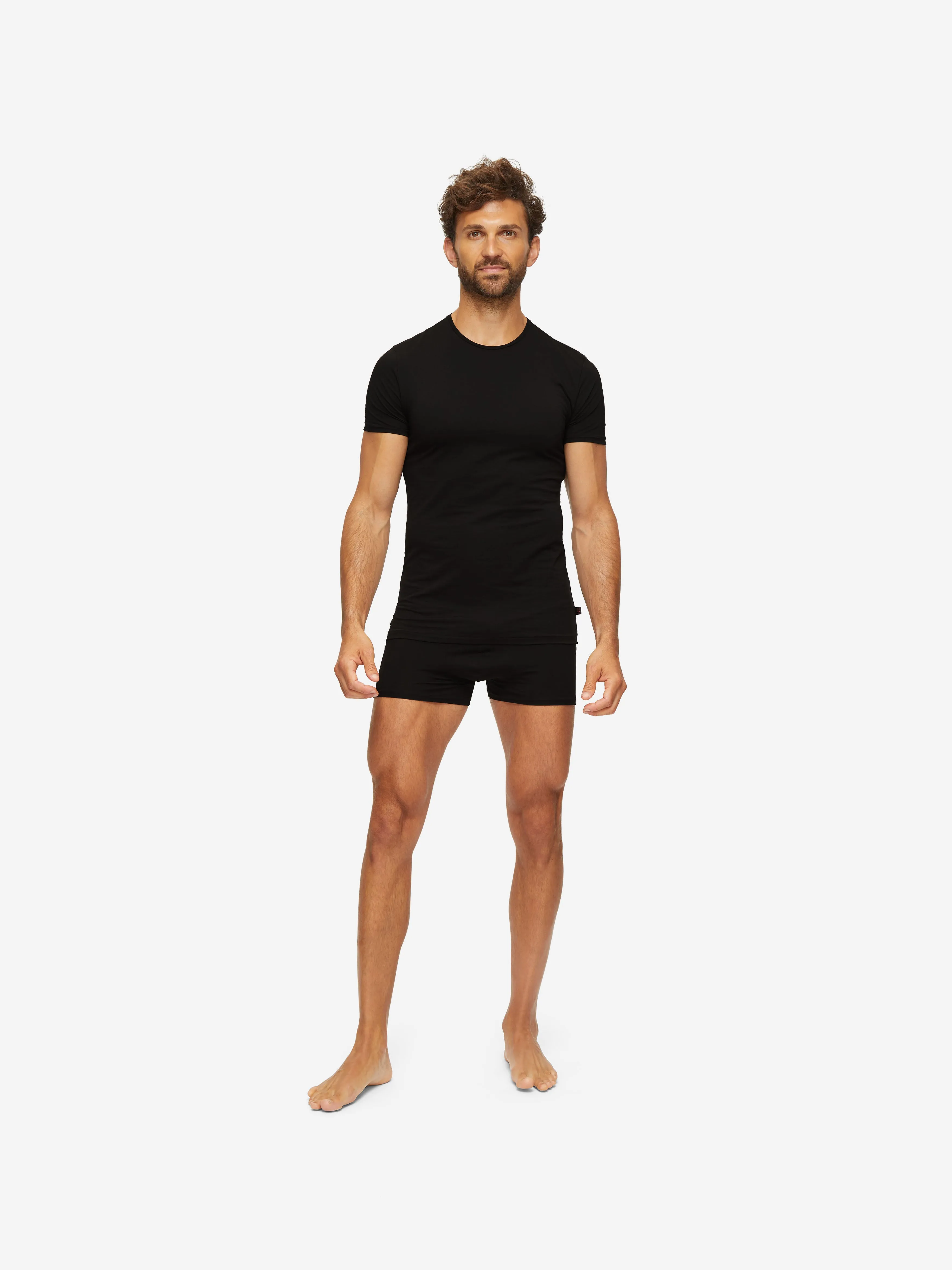 Men's Underwear T-Shirt Jack Pima Cotton Stretch Black sold by Derek Rose product image thumbnail 3