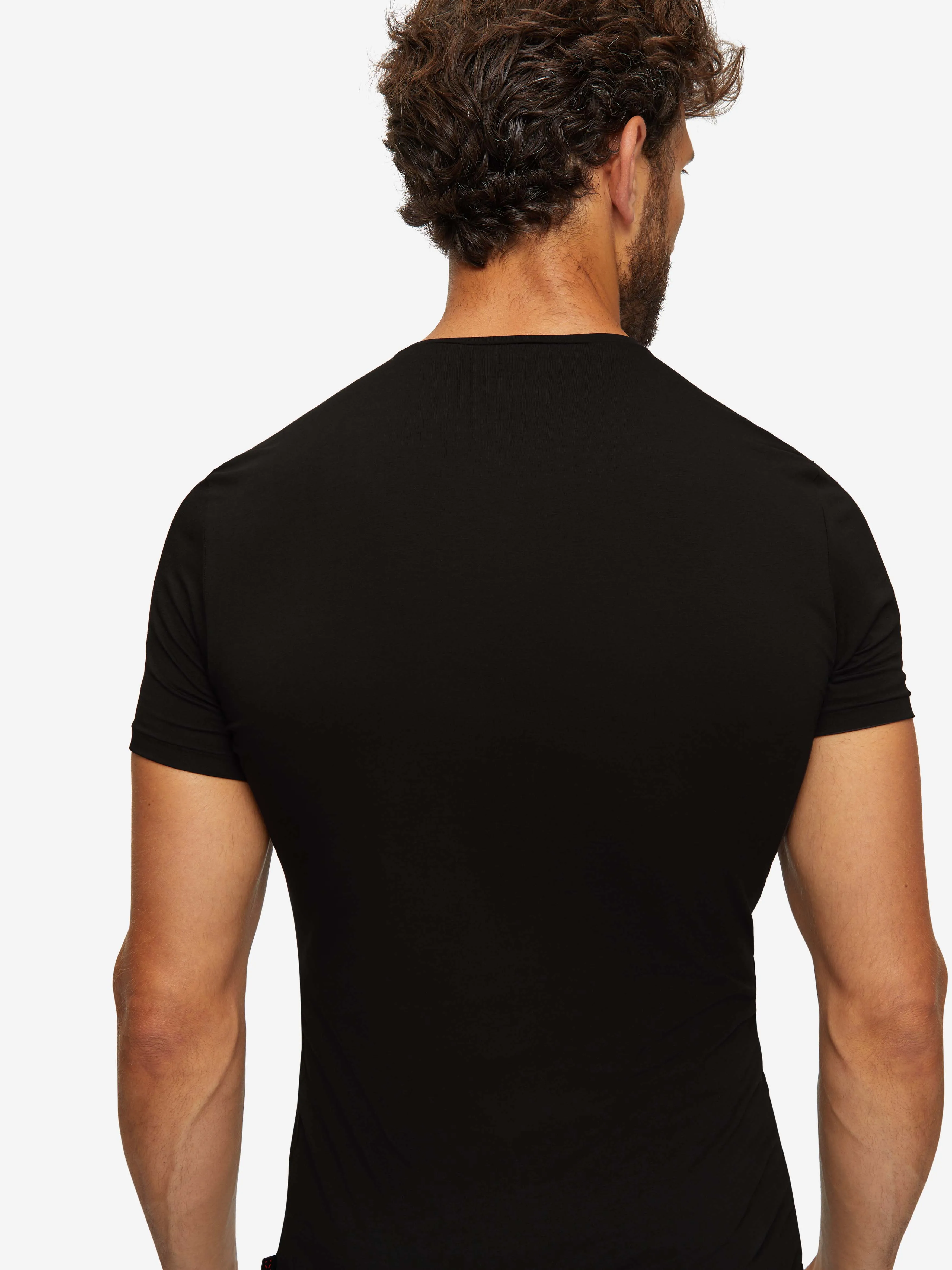 Men's Underwear T-Shirt Jack Pima Cotton Stretch Black sold by Derek Rose product image thumbnail 4